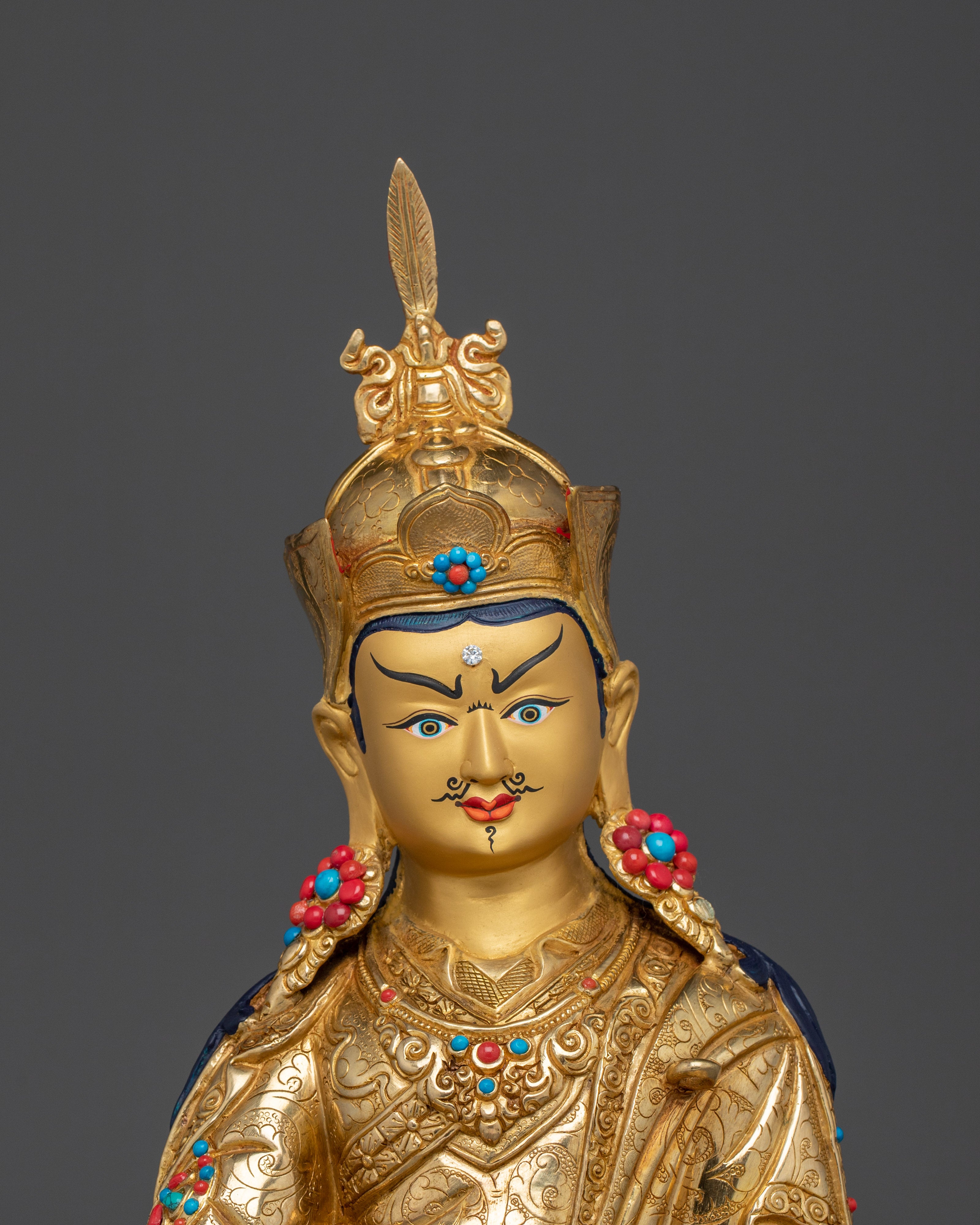 Buddhist Vajra Master Guru Rinpoche Statue | Handcrafted Artwork