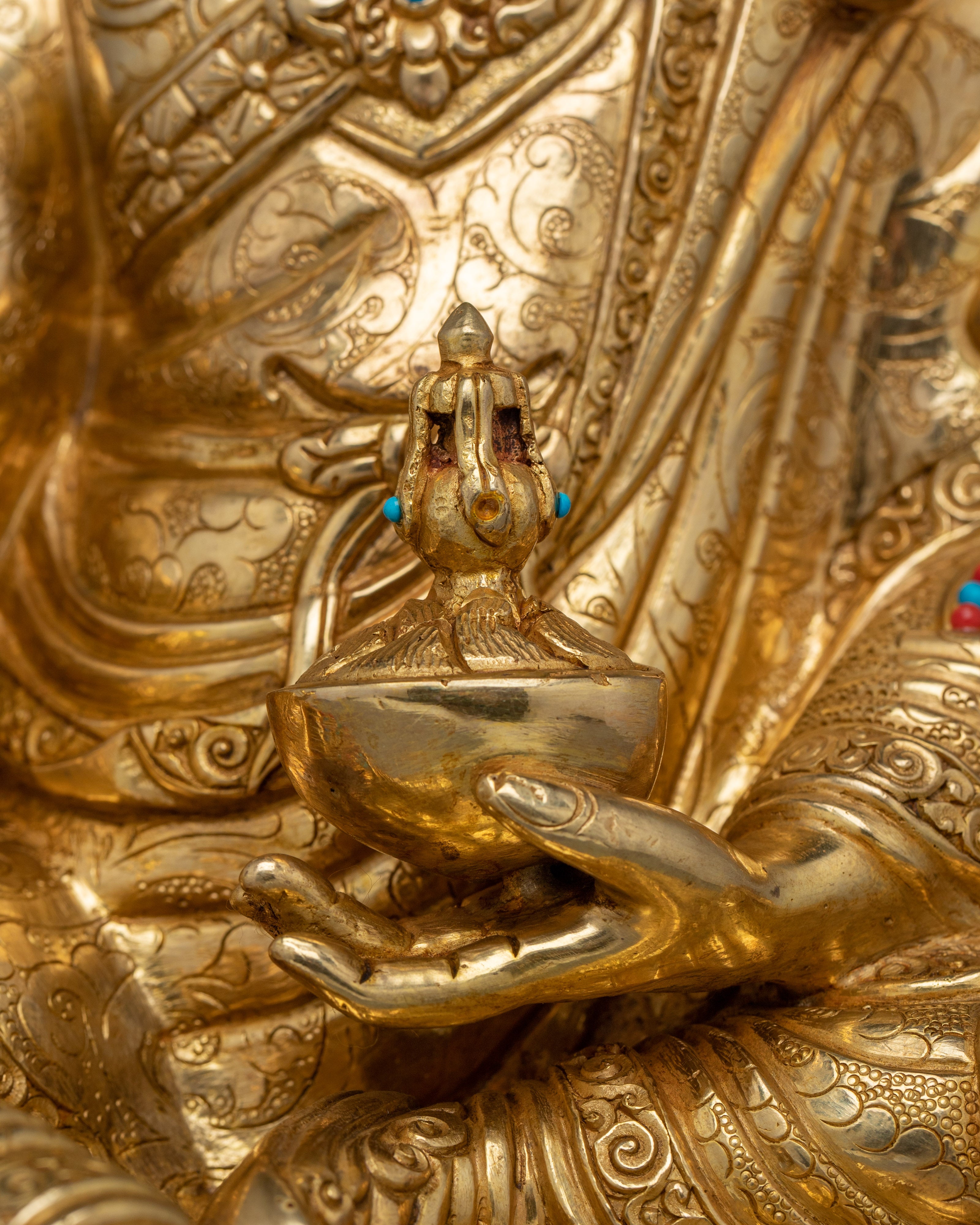 Buddhist Vajra Master Guru Rinpoche Statue | Handcrafted Artwork