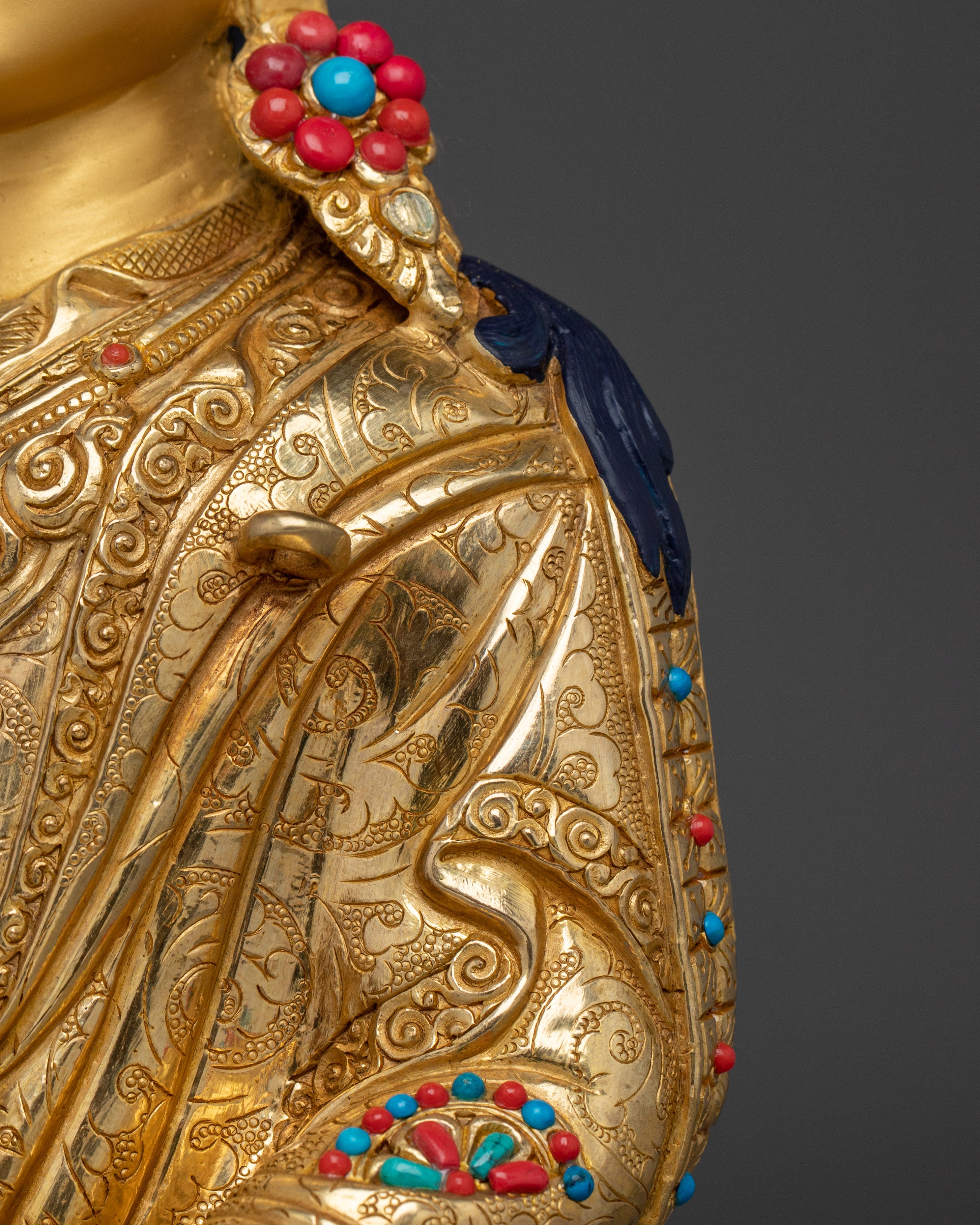 Buddhist Vajra Master Guru Rinpoche Statue | Handcrafted Artwork