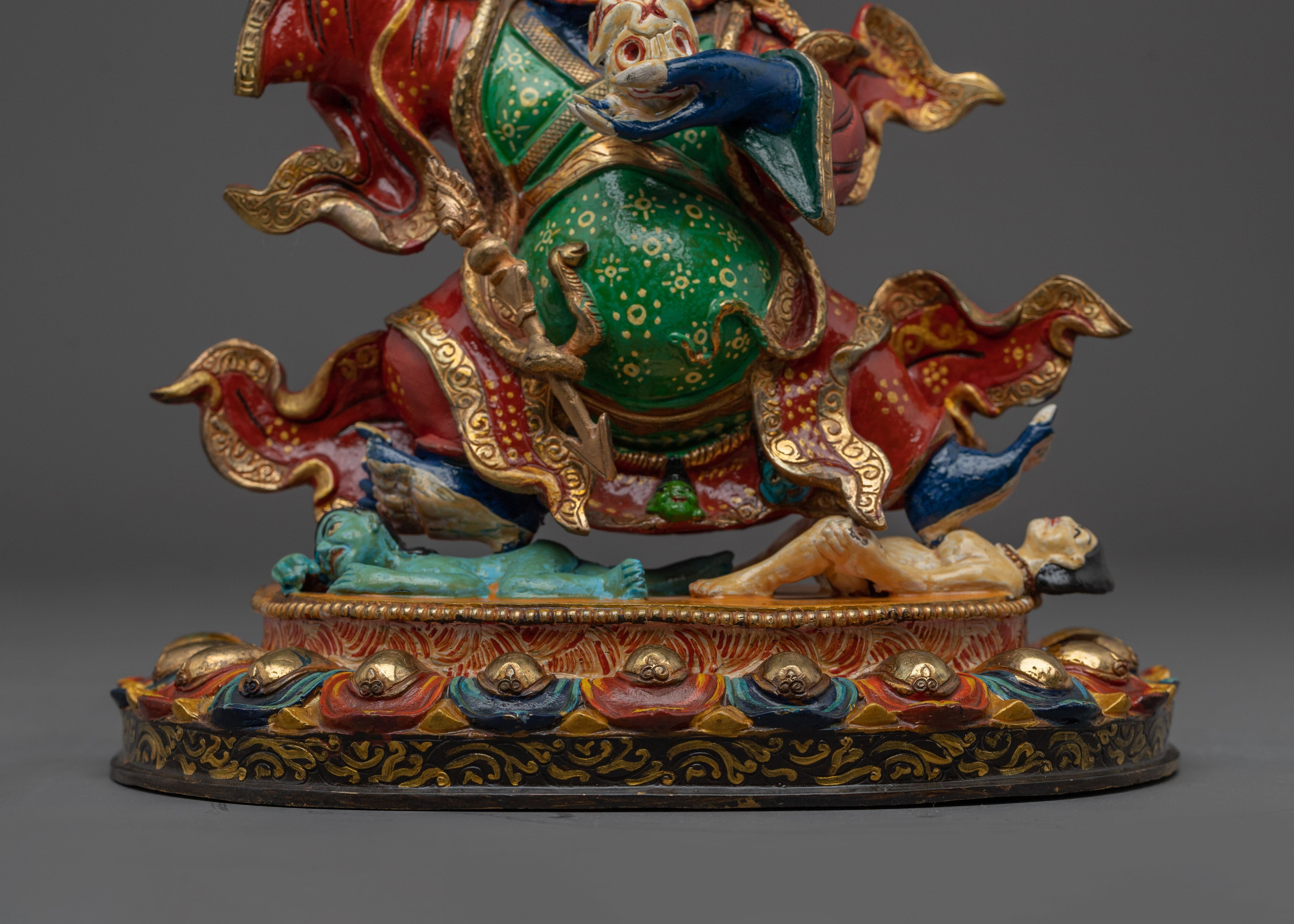 Mahakala Bernakchen Statue in 24K Gold-Gilded | Tibetan Protector Deity