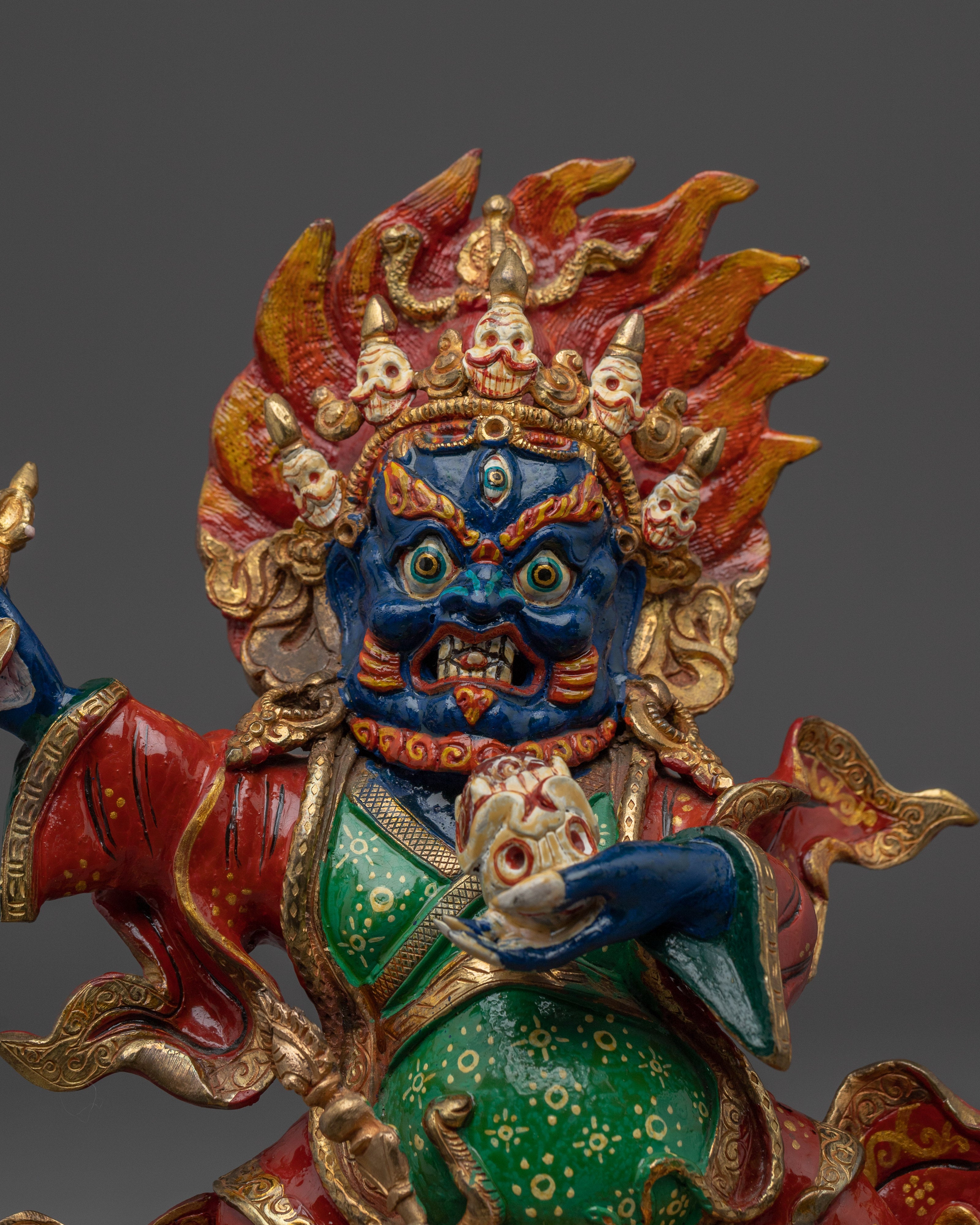 Mahakala Bernakchen Statue in 24K Gold-Gilded | Tibetan Protector Deity