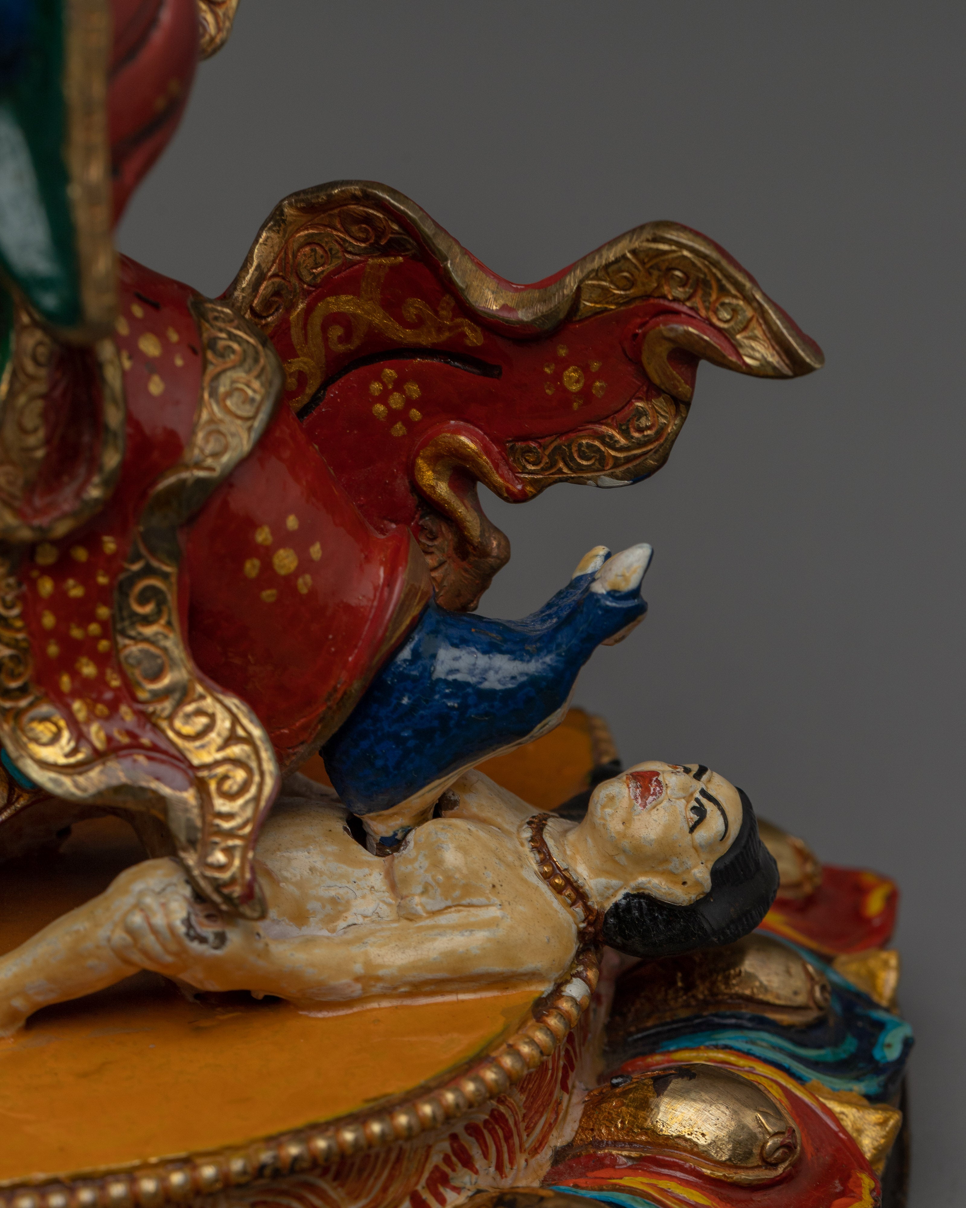 Mahakala Bernakchen Statue in 24K Gold-Gilded | Tibetan Protector Deity