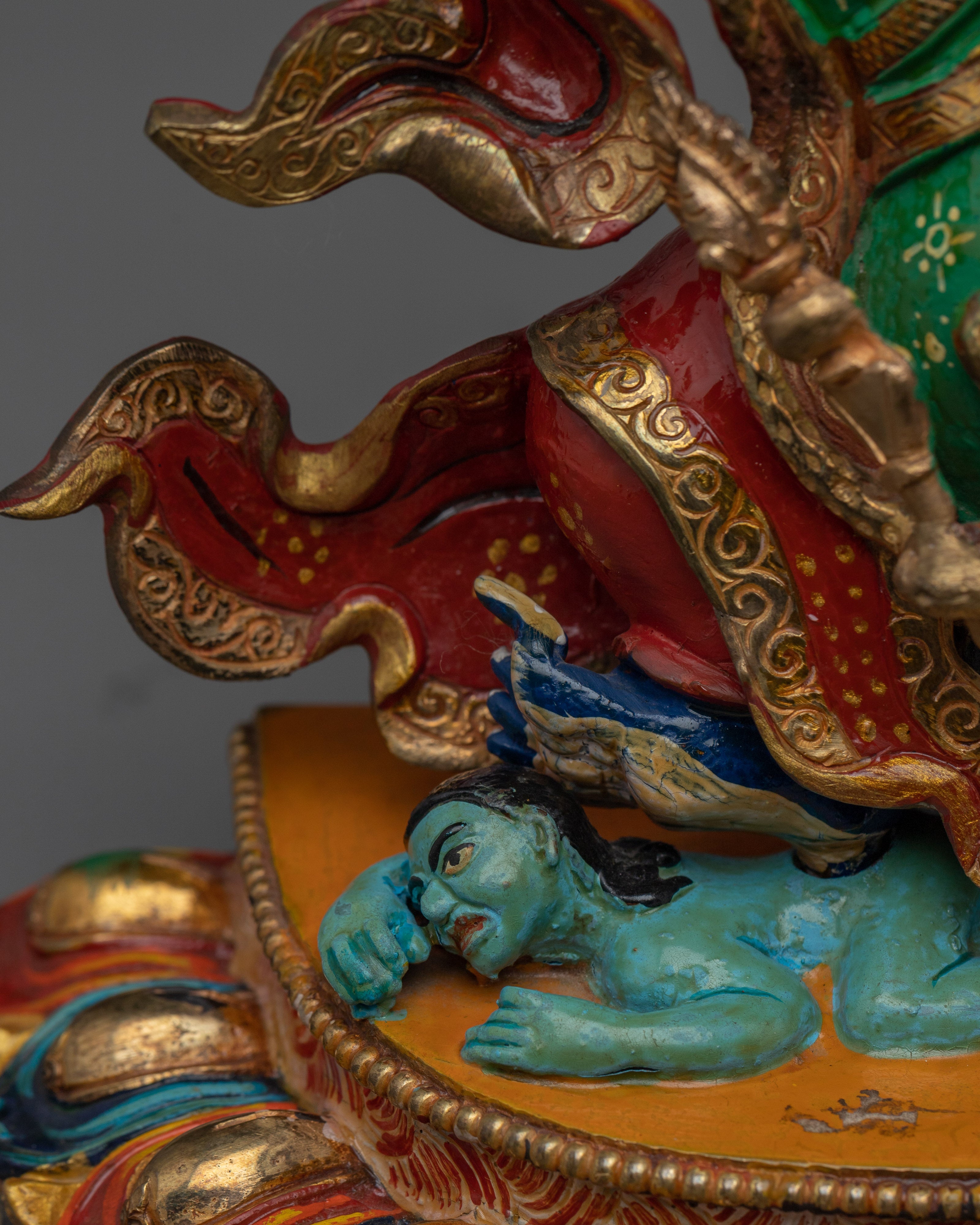 Mahakala Bernakchen Statue in 24K Gold-Gilded | Tibetan Protector Deity