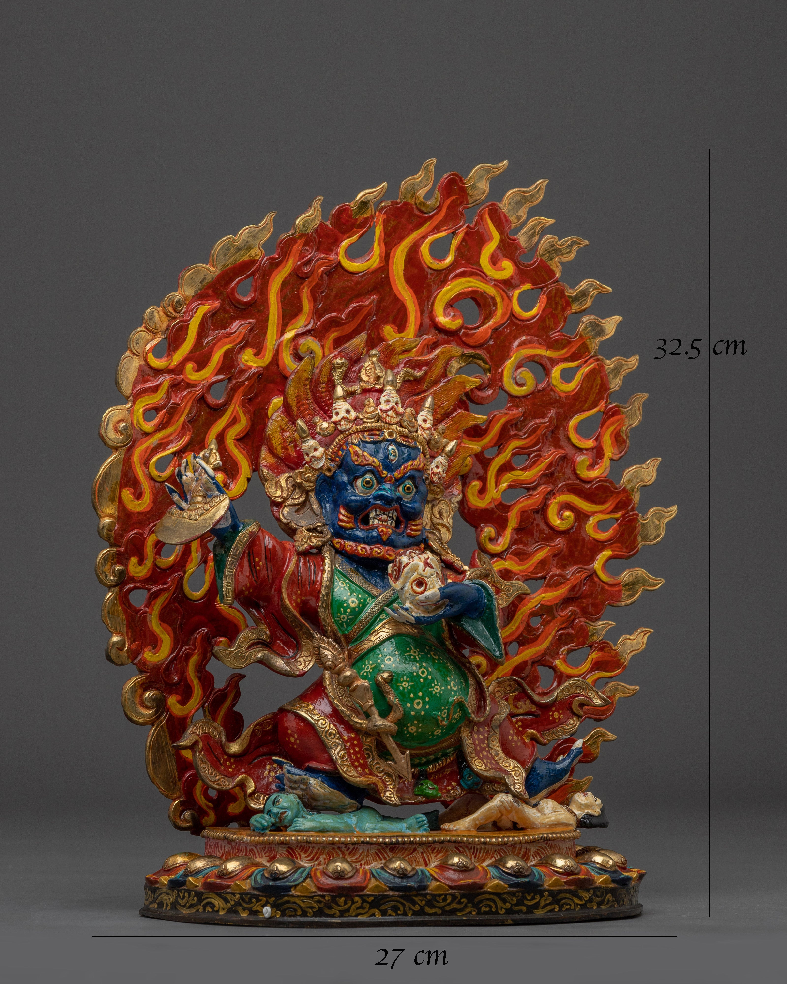Mahakala Bernakchen Statue in 24K Gold-Gilded