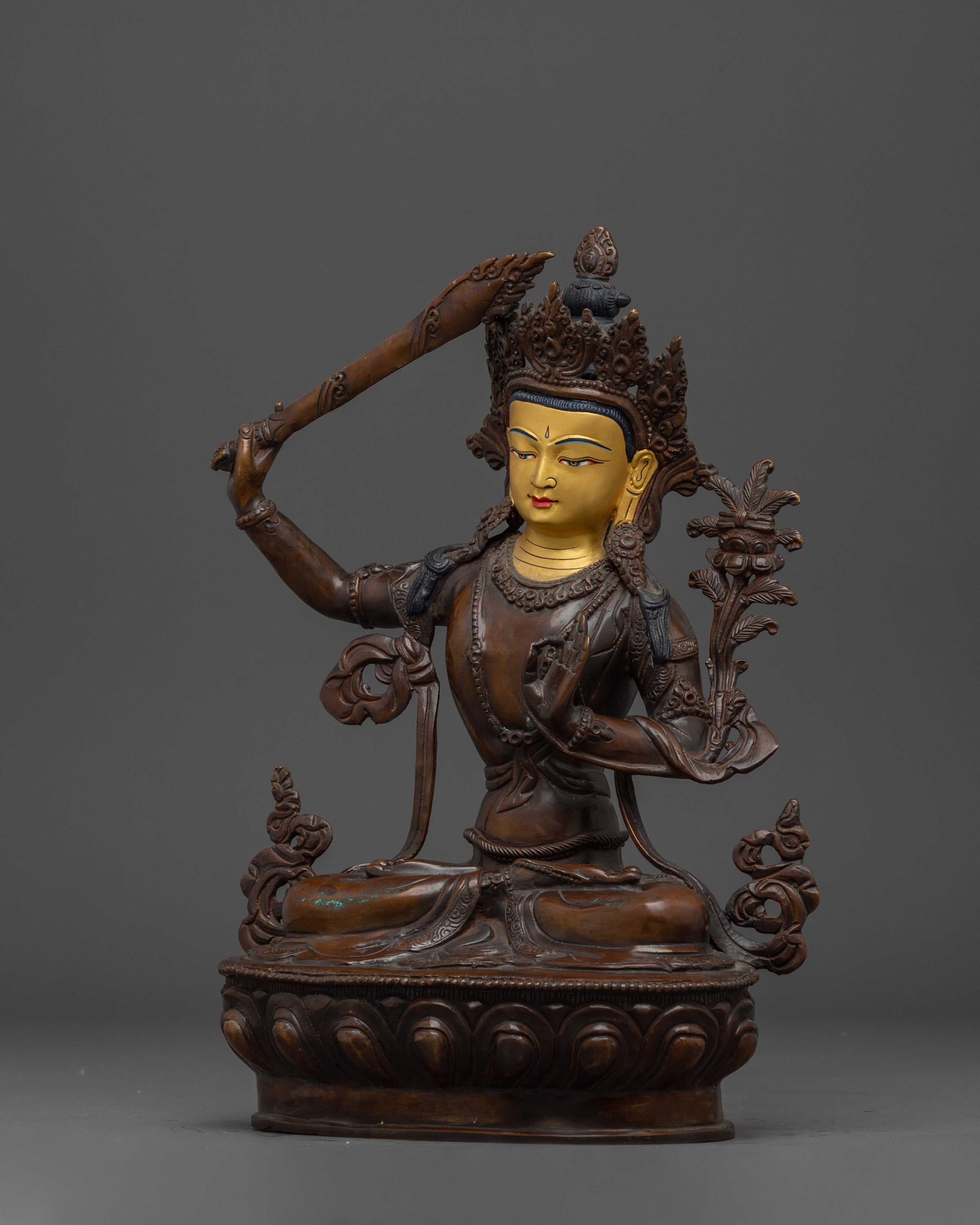 Religious Statue of Manjushri | Sculpture with Flaming Sword