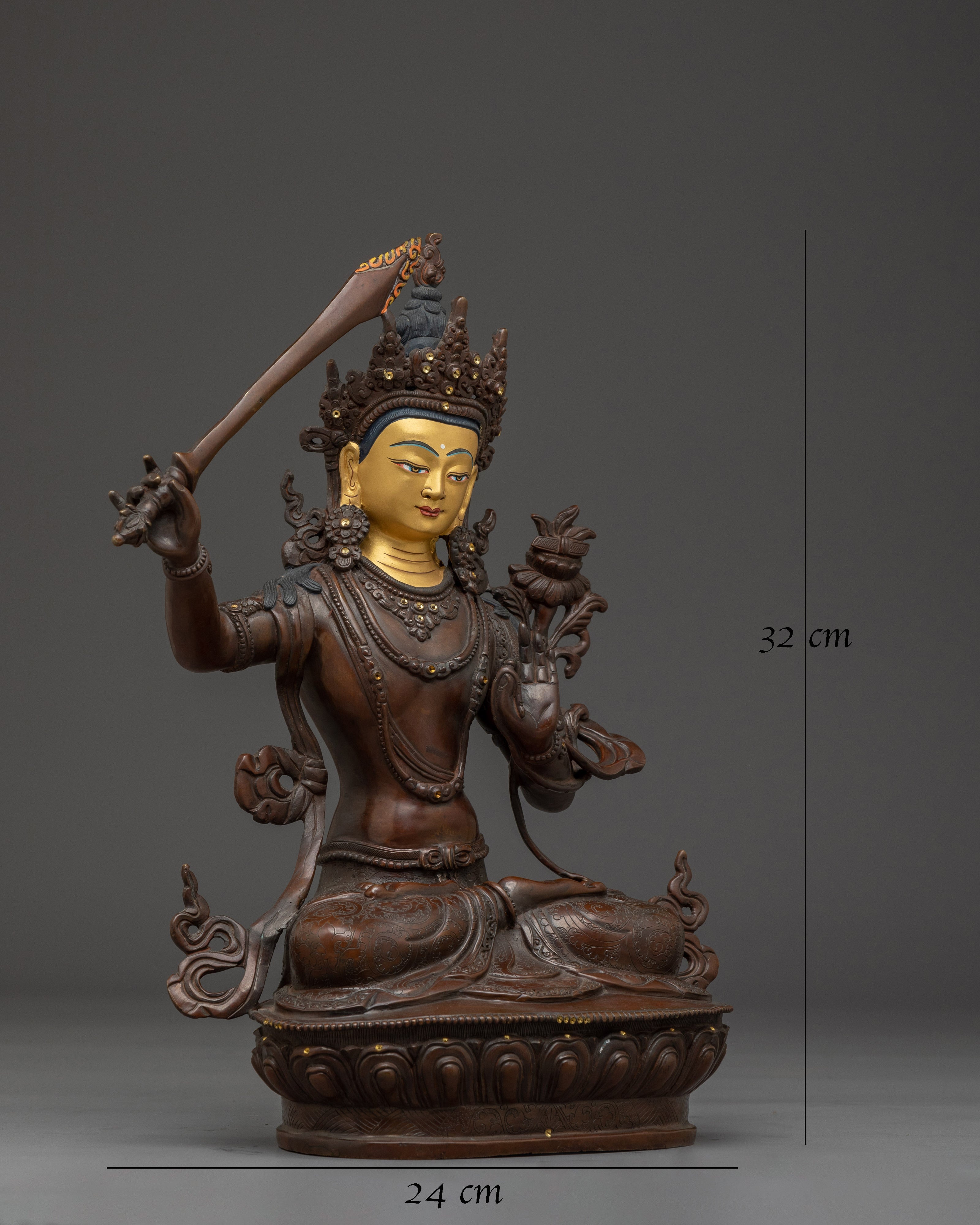 Buddhist wisdom deity Manjushri Art | Embodiment of Insight