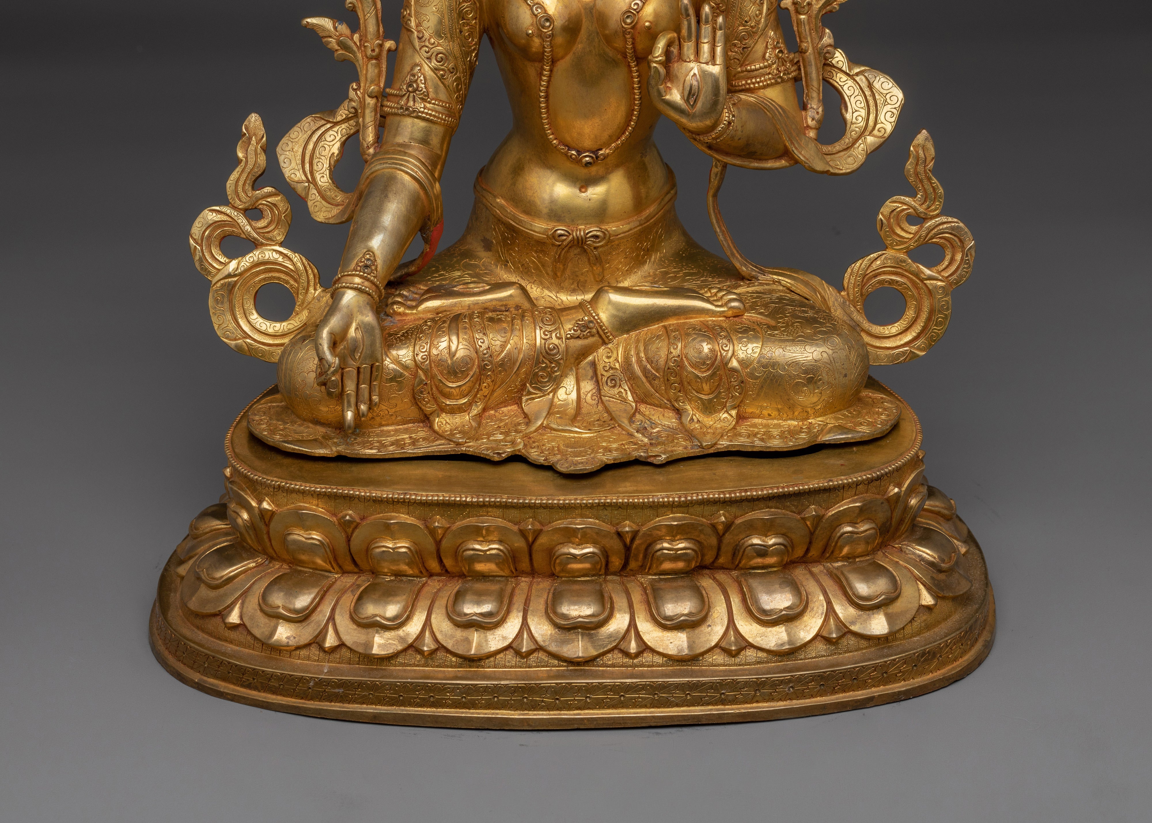 Buddhist Compassionate Goddess Sita Tara | Tibetan Art of White Tara