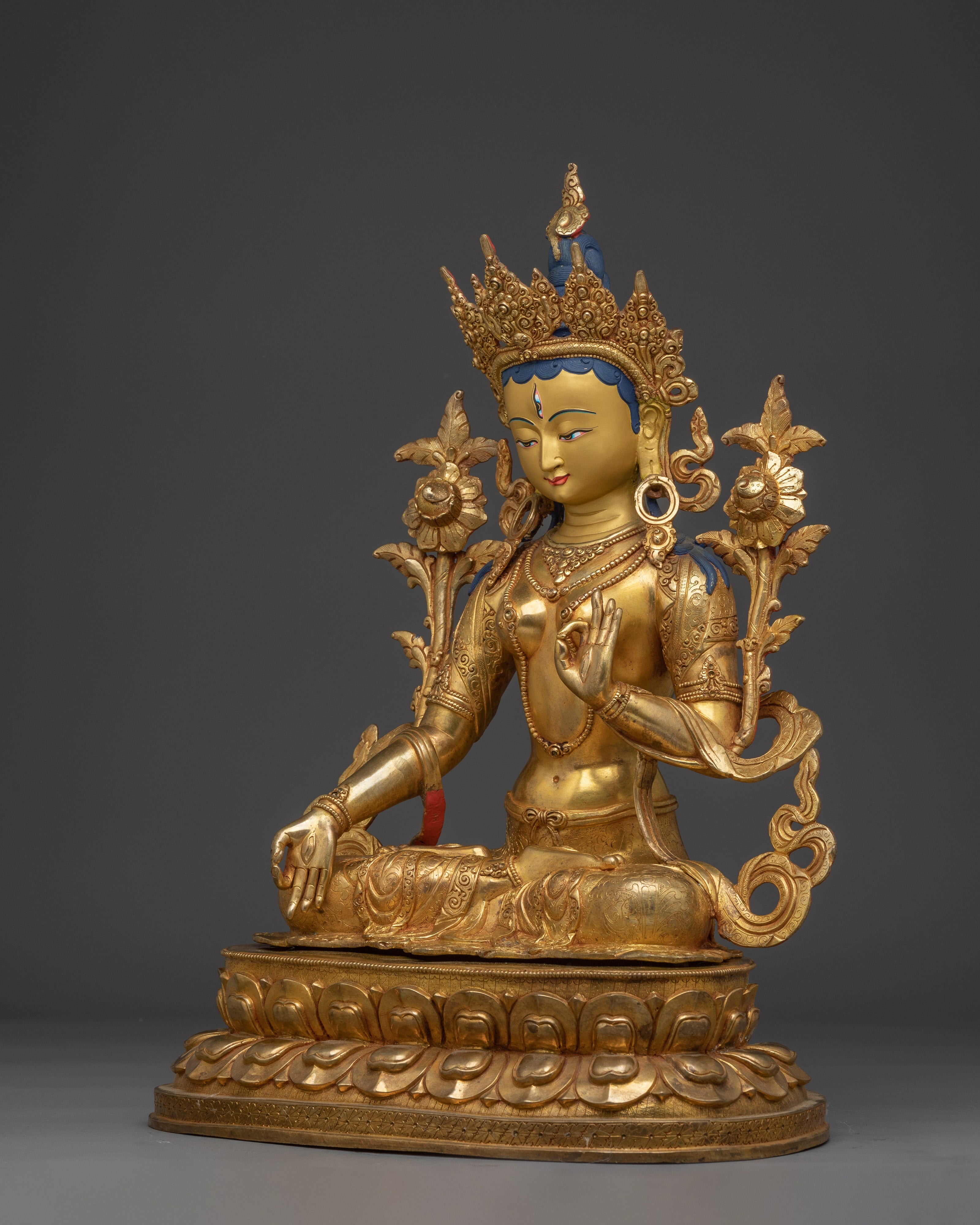 Buddhist Compassionate Goddess Sita Tara | Tibetan Art of White Tara