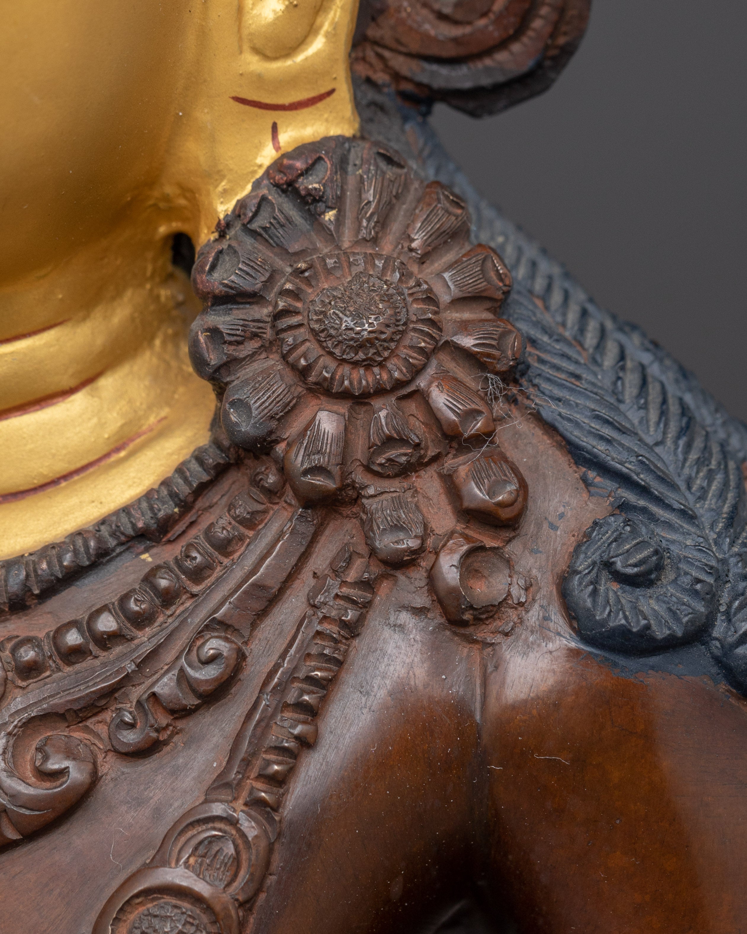 Handcrafted Amitayus Buddhist Copper Statue | Traditional Artwork
