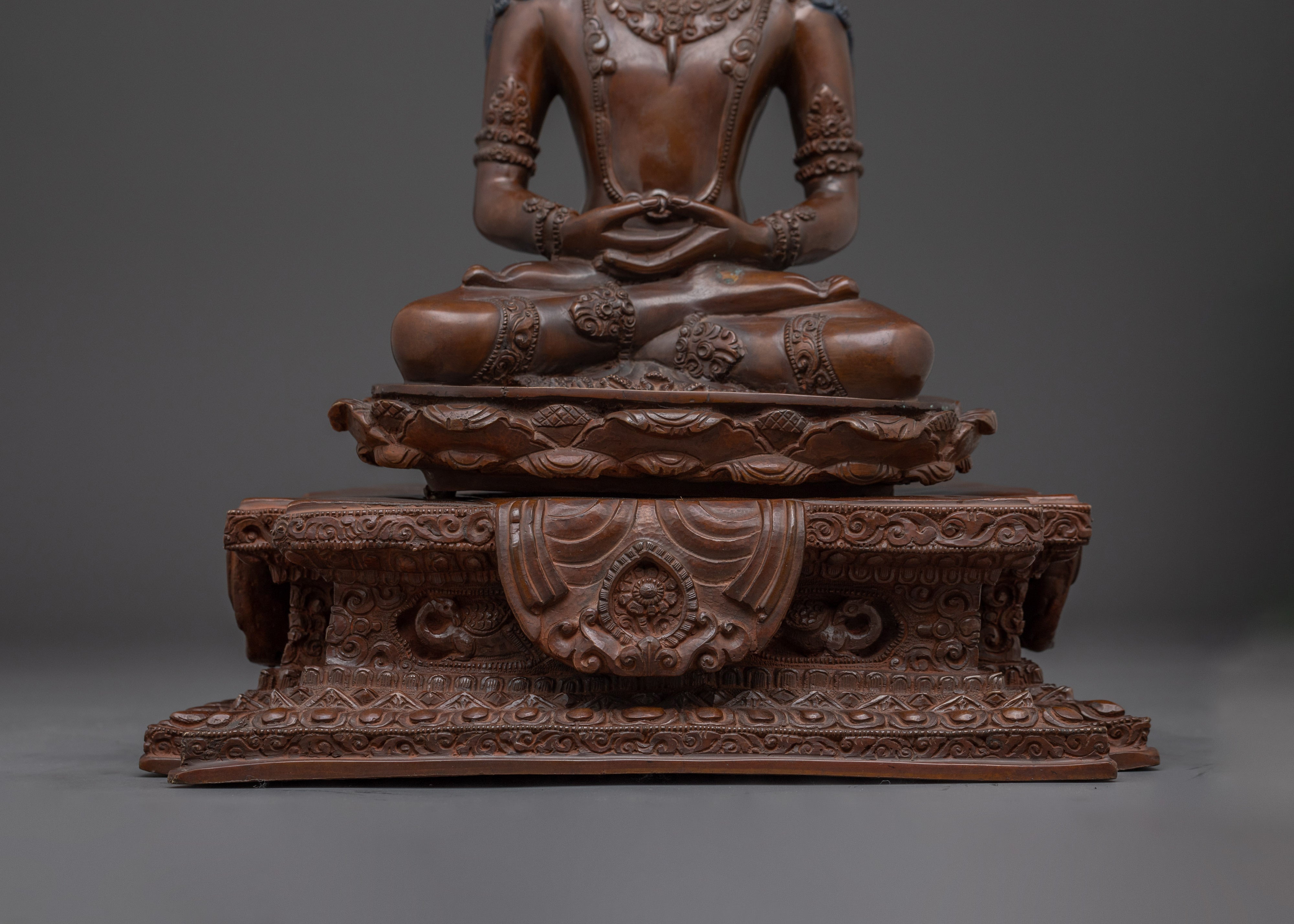 Handcrafted Amitayus Buddhist Copper Statue | Traditional Artwork