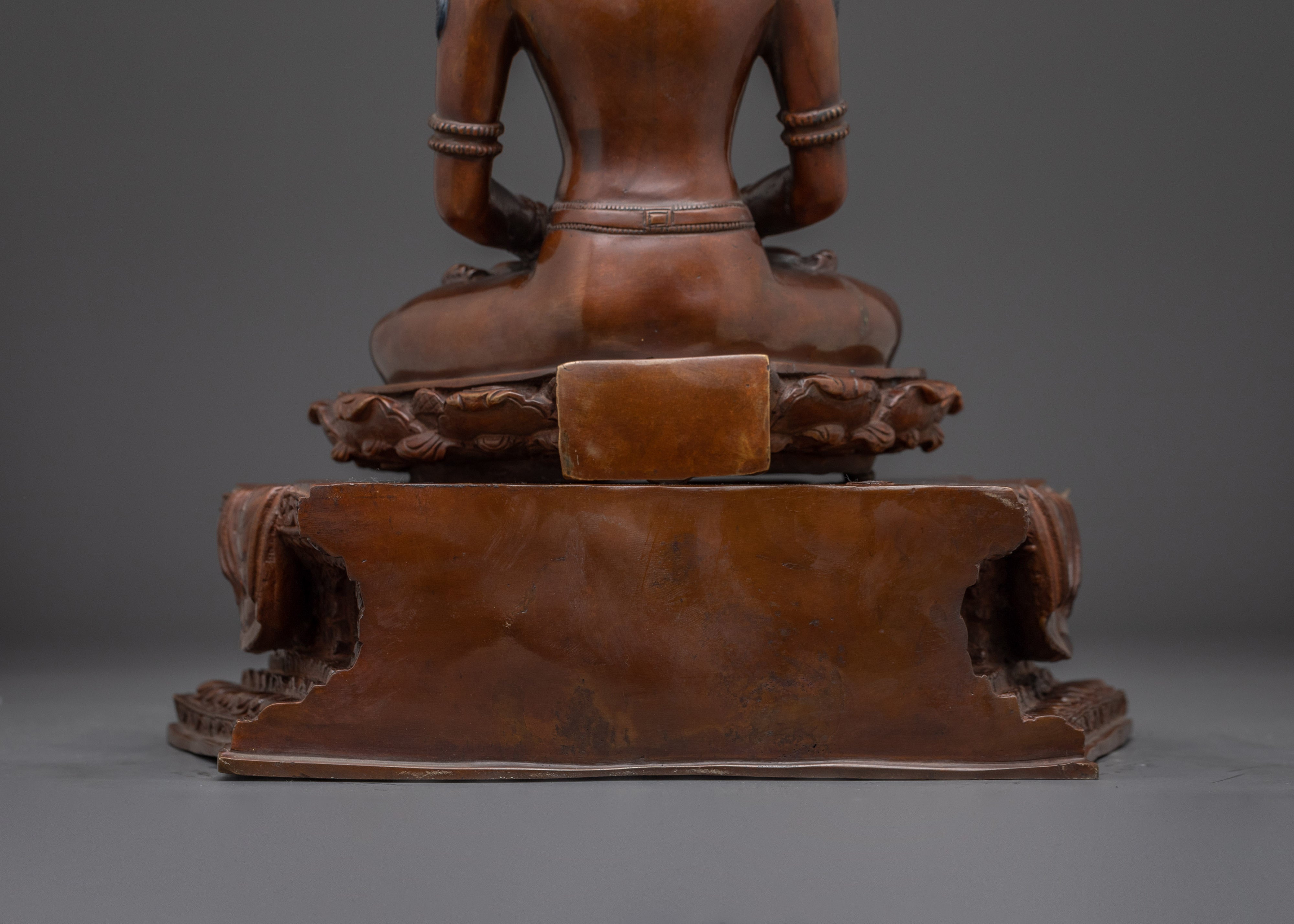 Handcrafted Amitayus Buddhist Copper Statue | Traditional Artwork