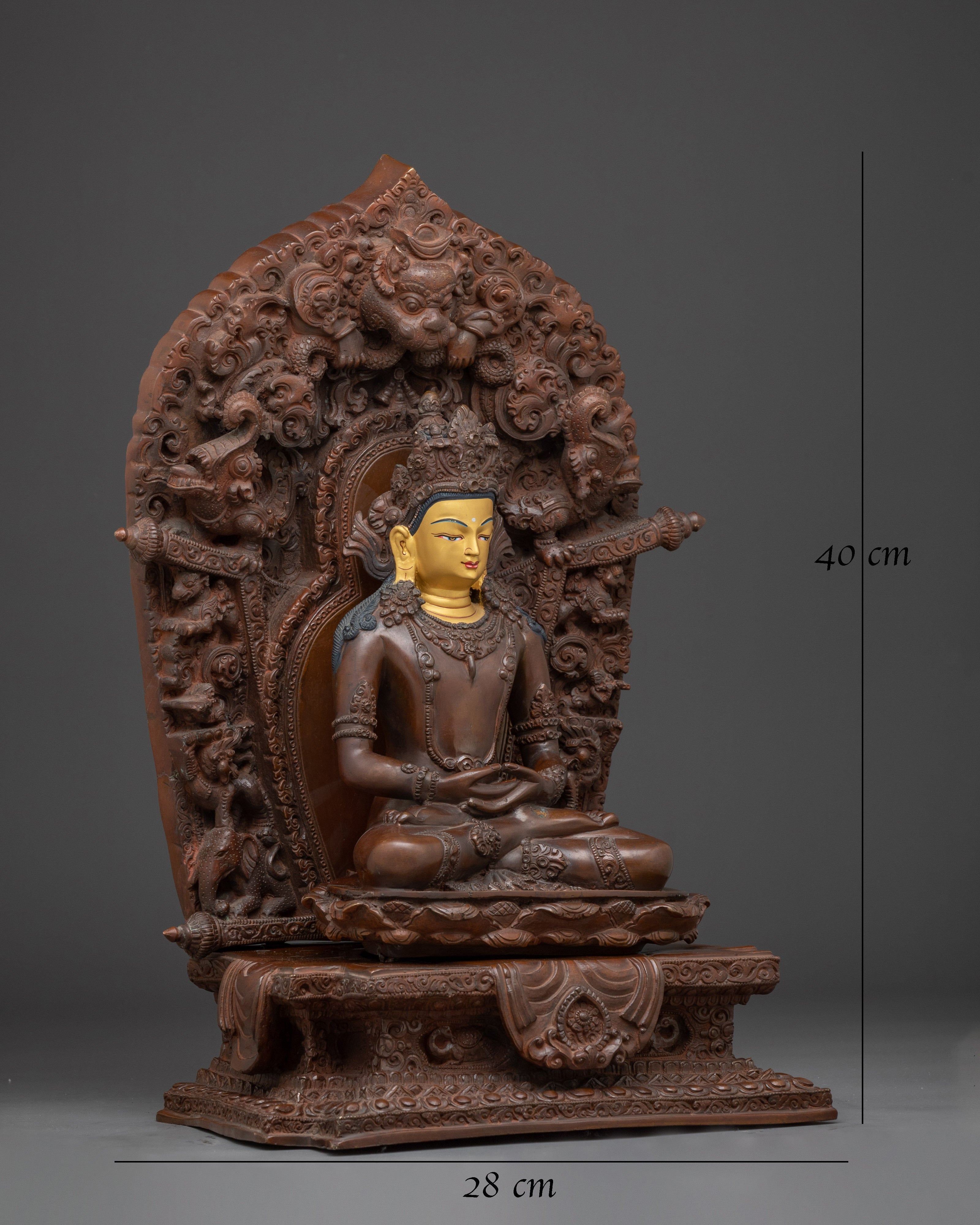 Handcrafted Amitayus Buddhist Copper Statue