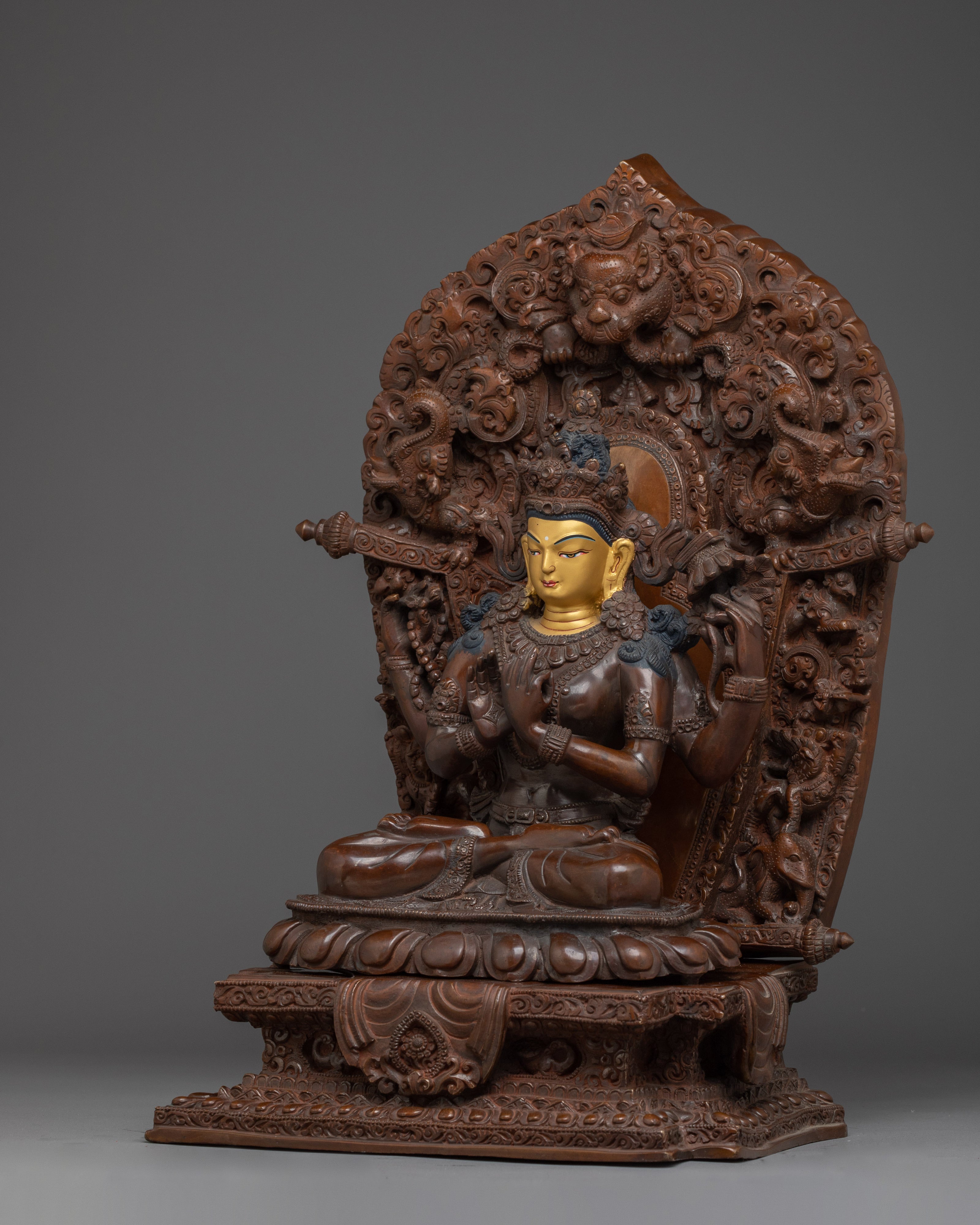 Oxidized Prajnaparamita Statue | Embodiment of Wisdom
