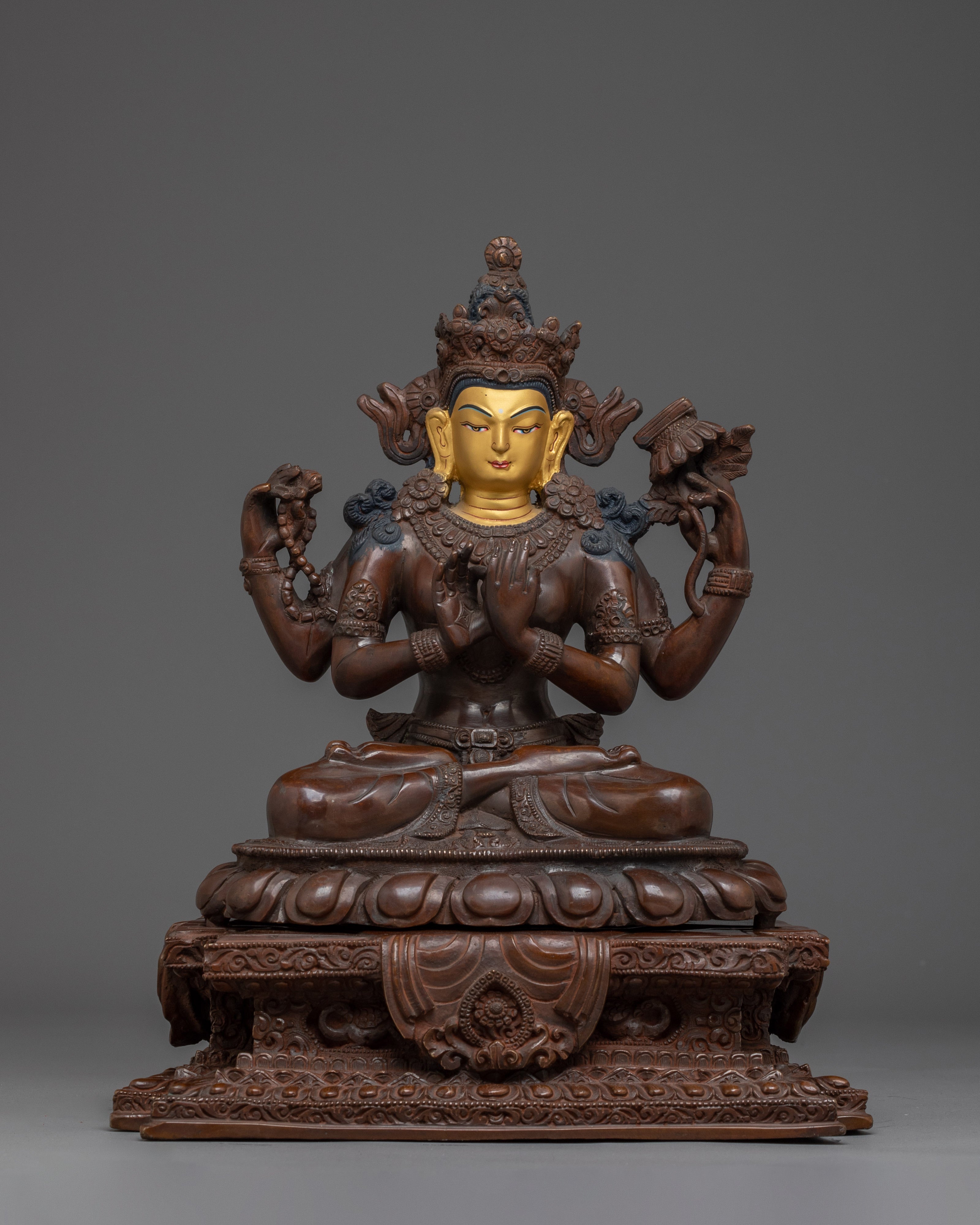 Oxidized Prajnaparamita Statue | Embodiment of Wisdom