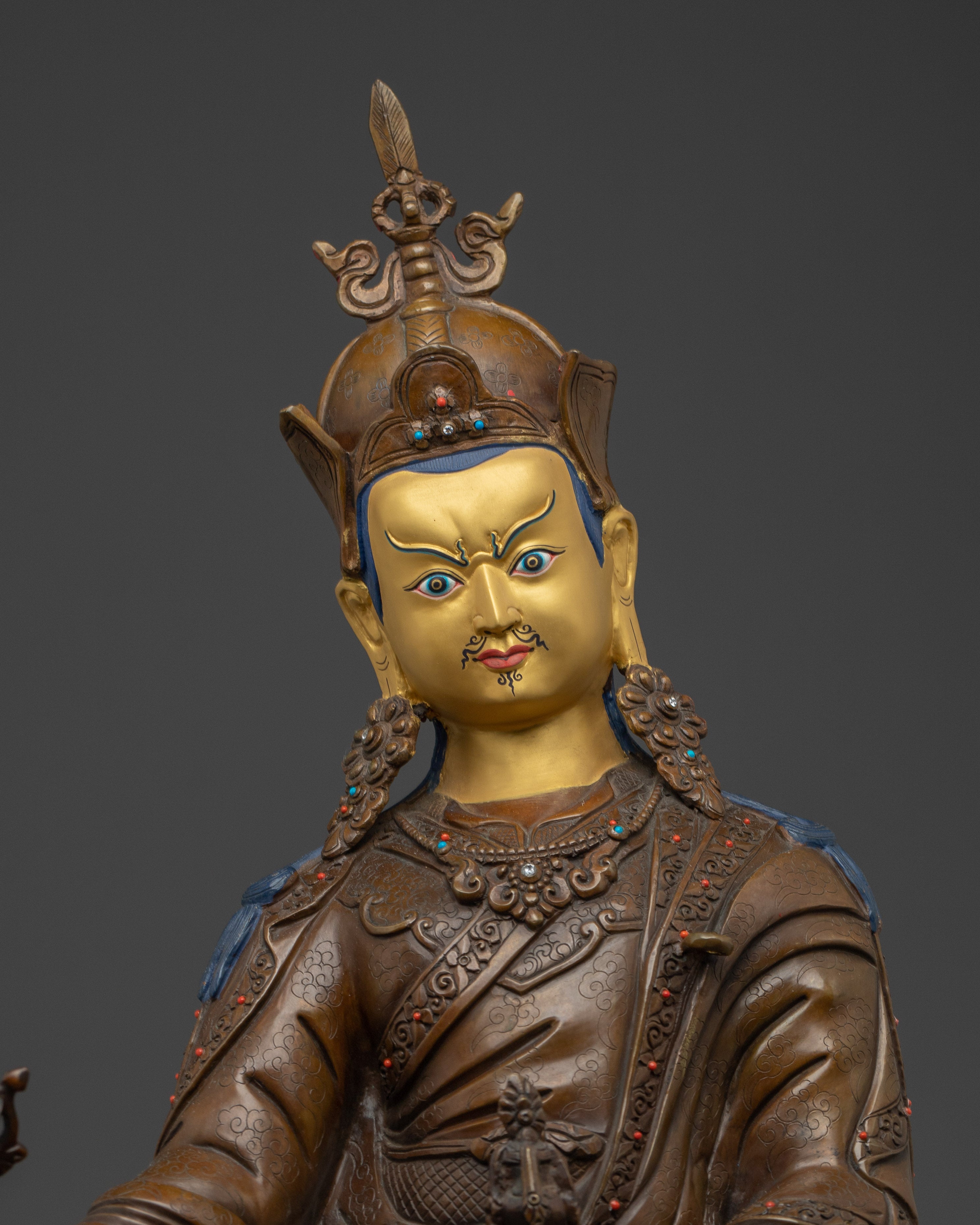 Guru Rinpoche Oxidized Copper Statue | Spiritual Wisdom and Power in Your Space