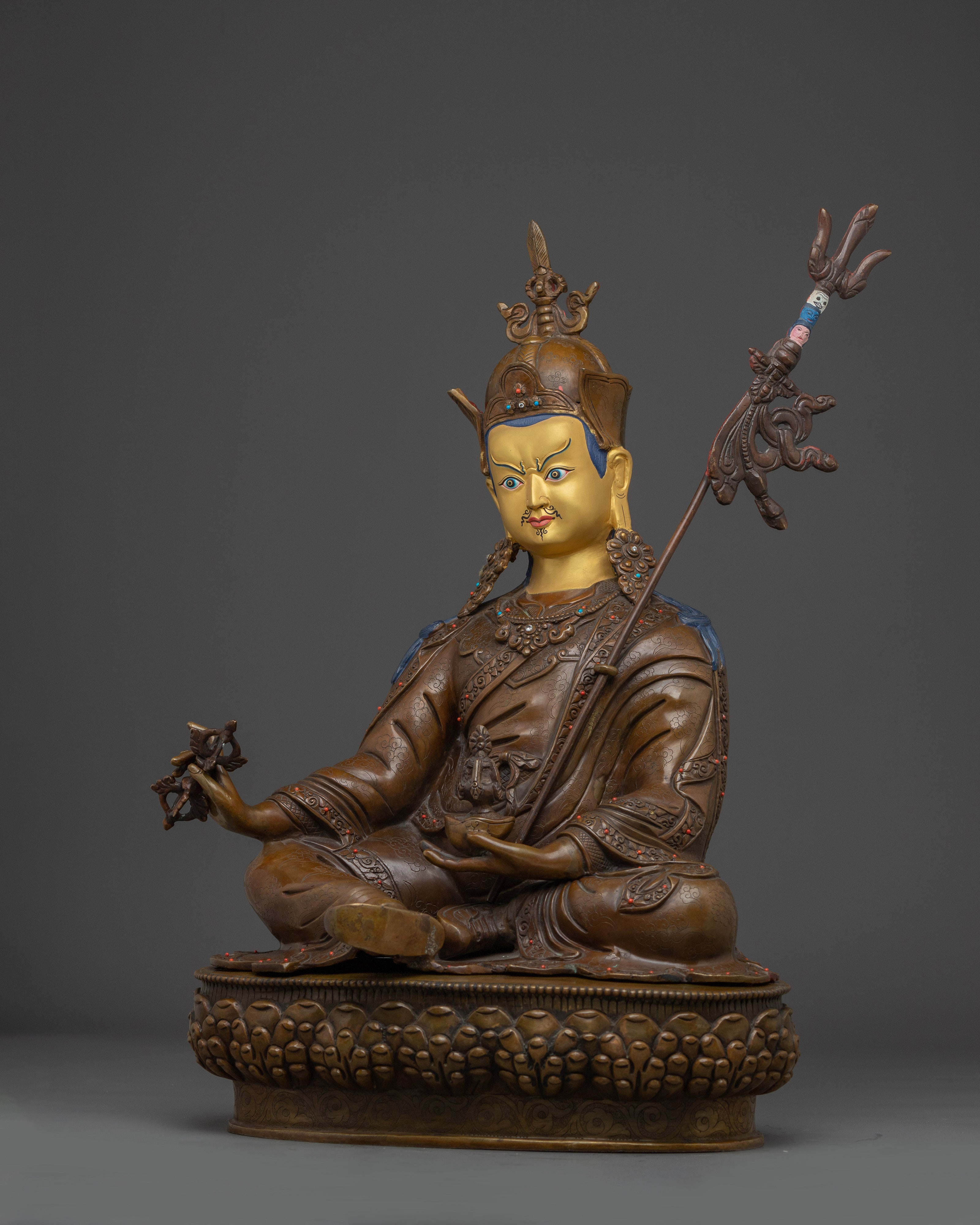 Guru Rinpoche Oxidized Copper Statue | Spiritual Wisdom and Power in Your Space