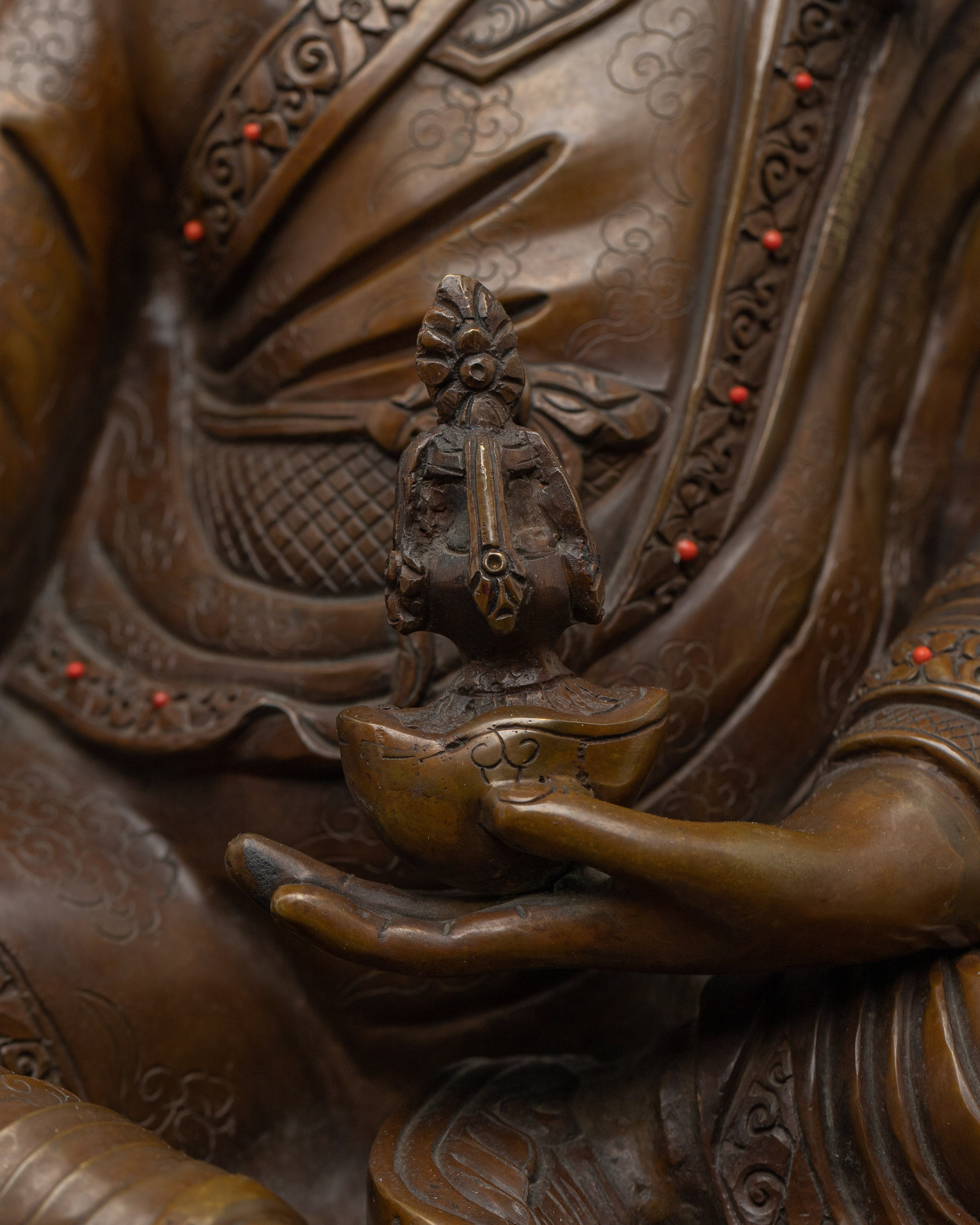 Guru Rinpoche Oxidized Copper Statue | Spiritual Wisdom and Power in Your Space