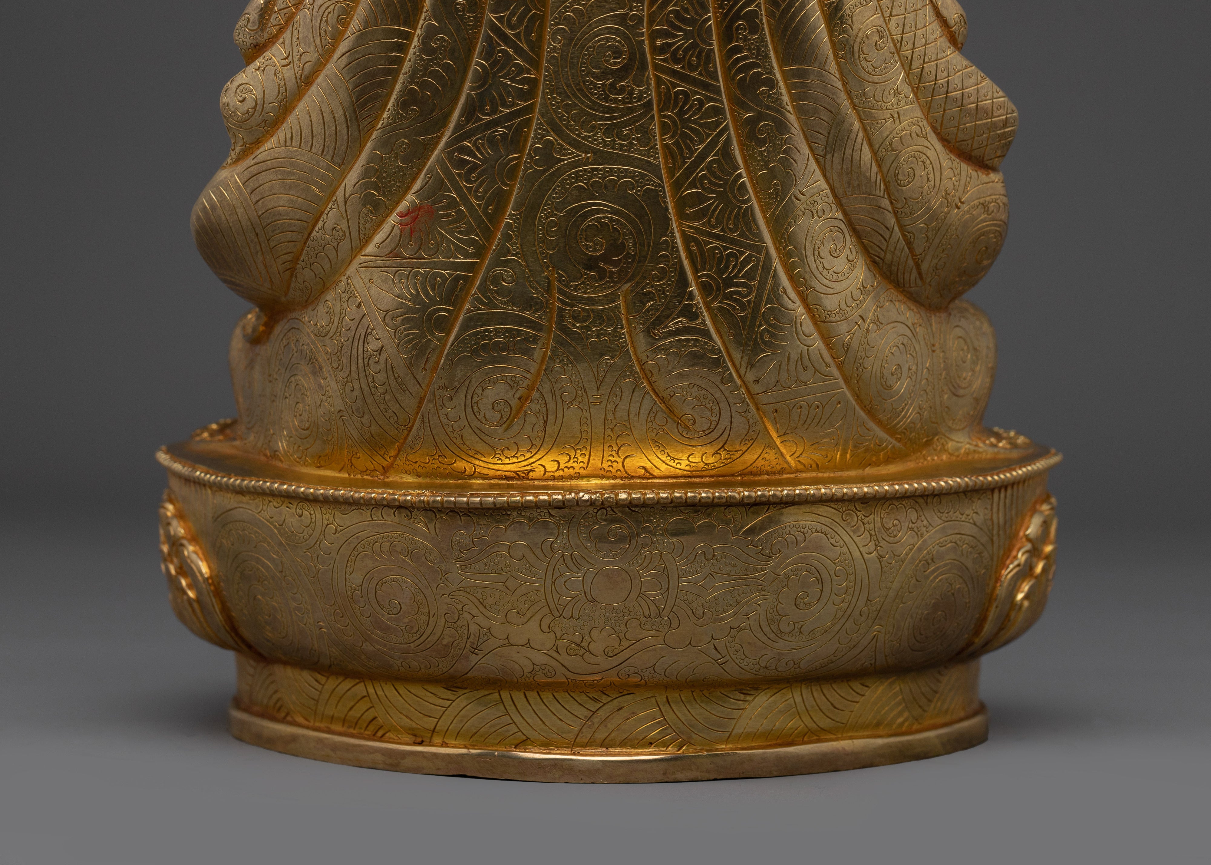 Gold And Copper Body Guru Rinpoche Statue | Tibetan Spiritual Masterpiece