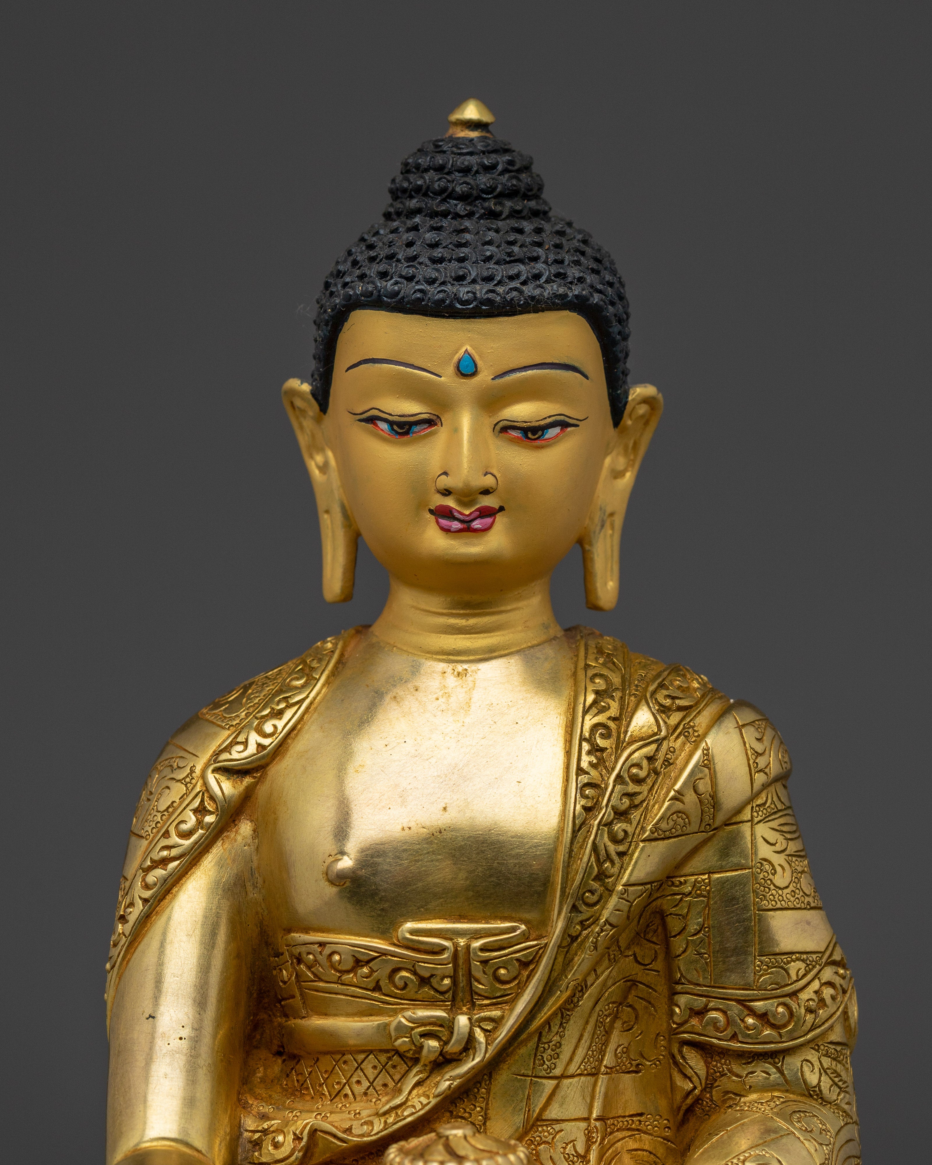 Shakyamuni Buddha Golden Decor Statue | Gautama Buddha Artwork