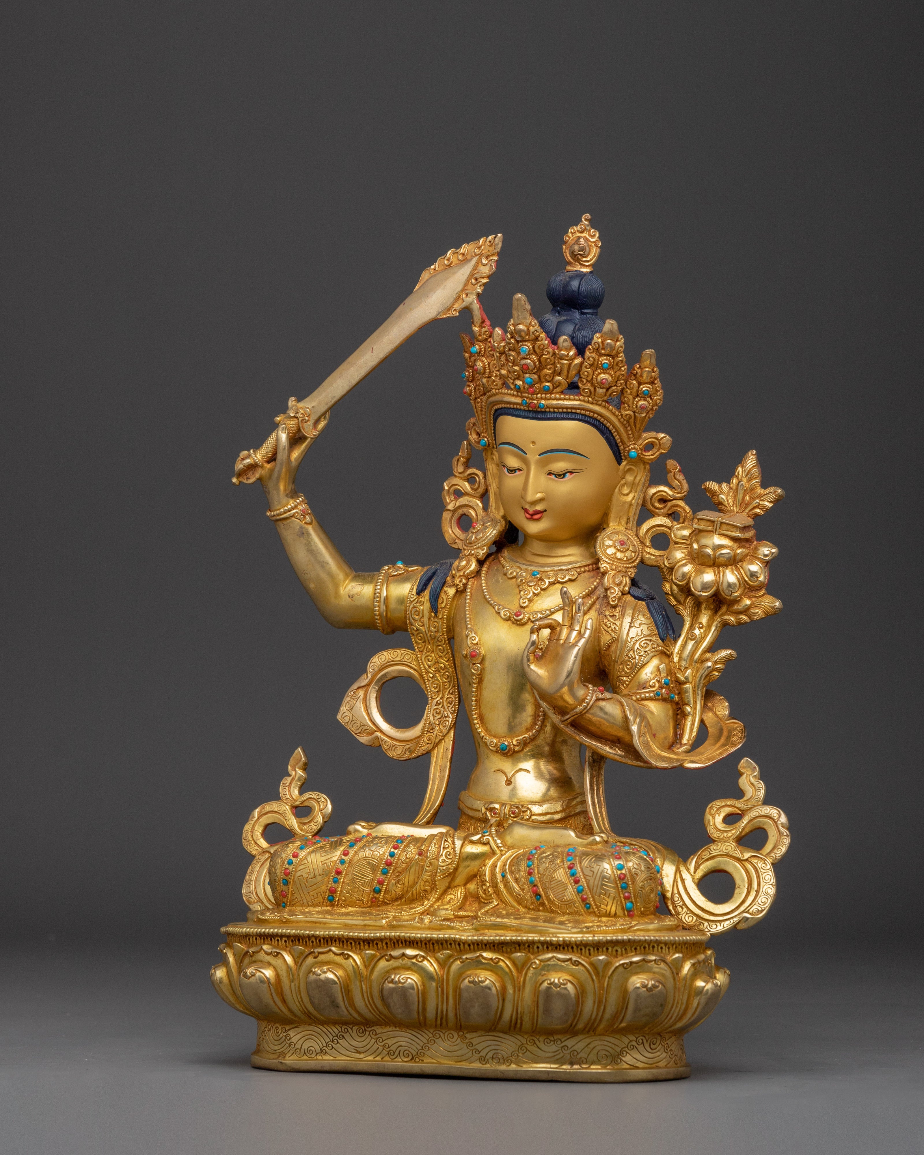 Ultimate Wisdom Being Manjushri Statue | Himalayan Spiritual Artwork