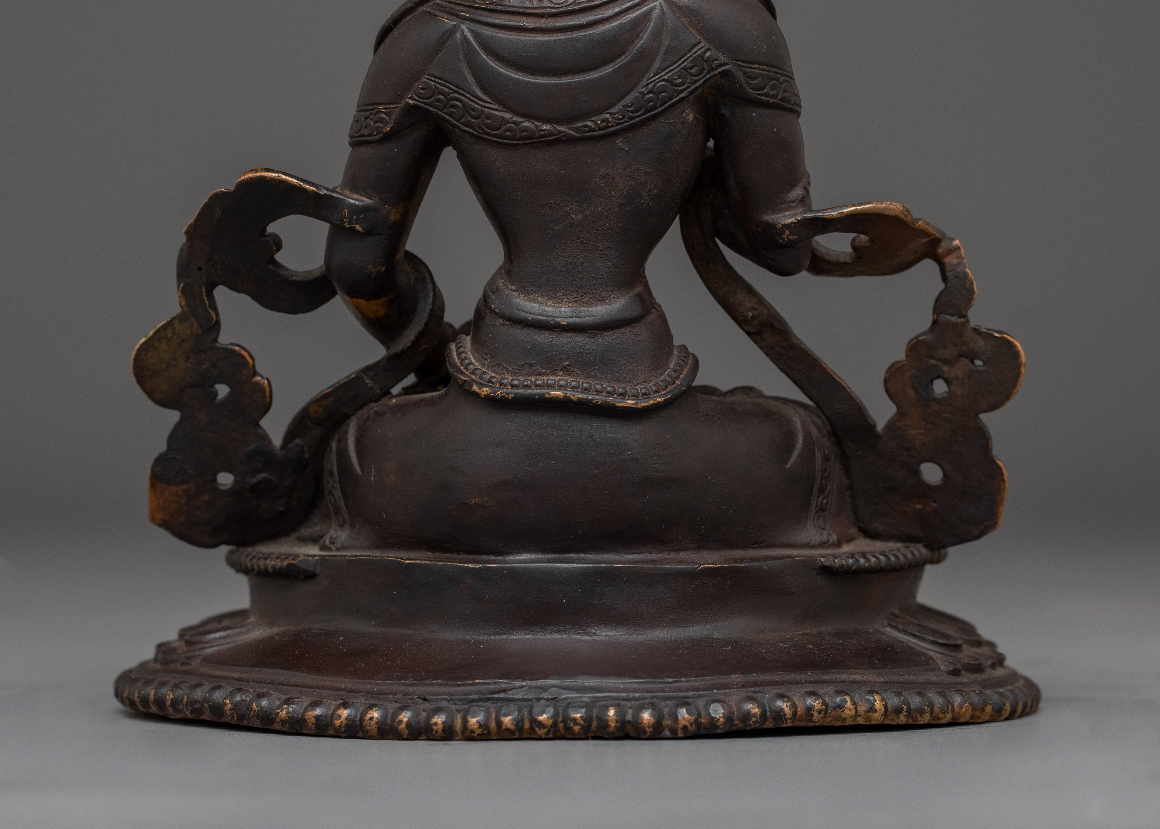 Vajrasattva Copper Statue for Meditation | Buddhist Deity Sculpture for Altar