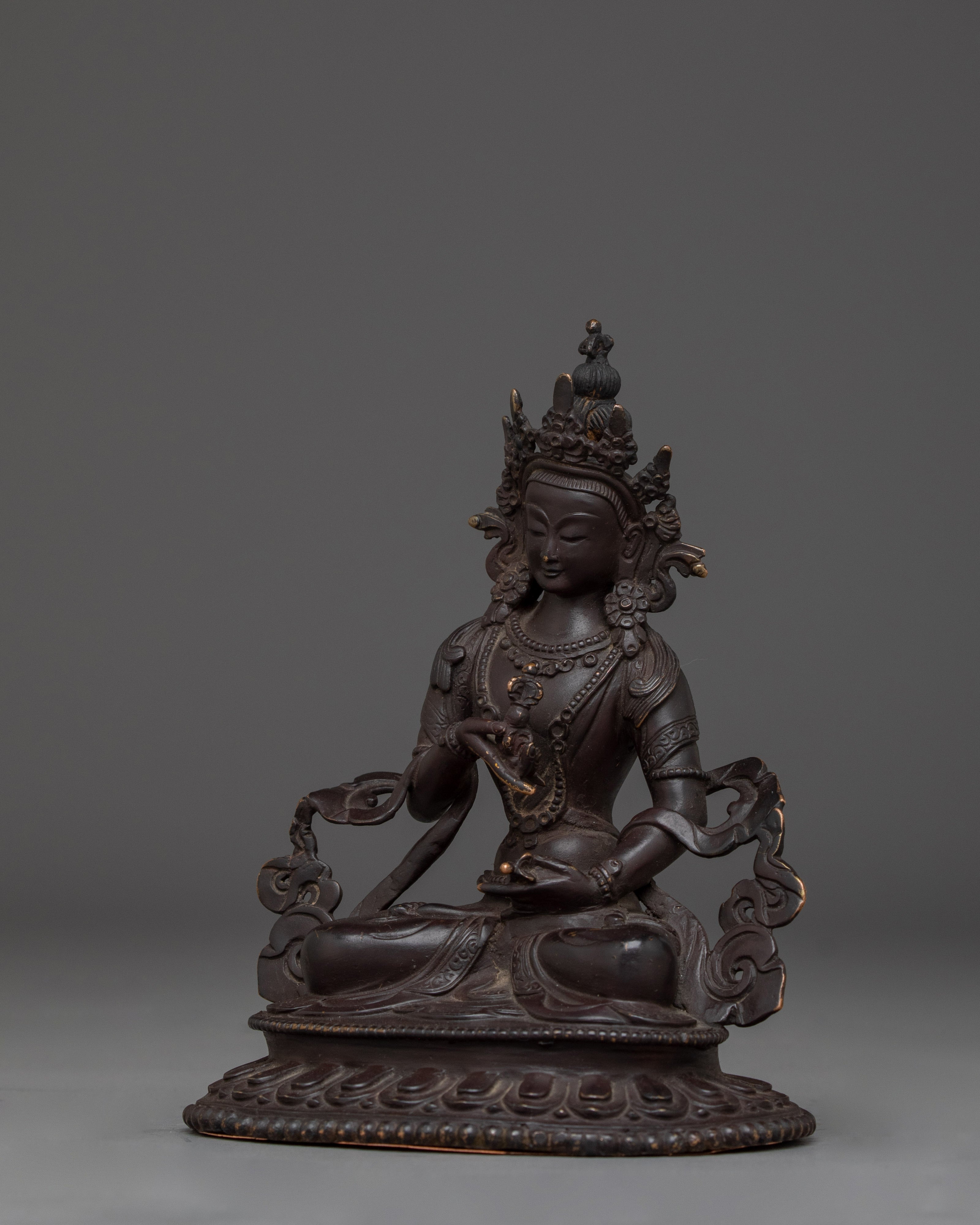 Vajrasattva Copper Statue for Meditation | Buddhist Deity Sculpture for Altar
