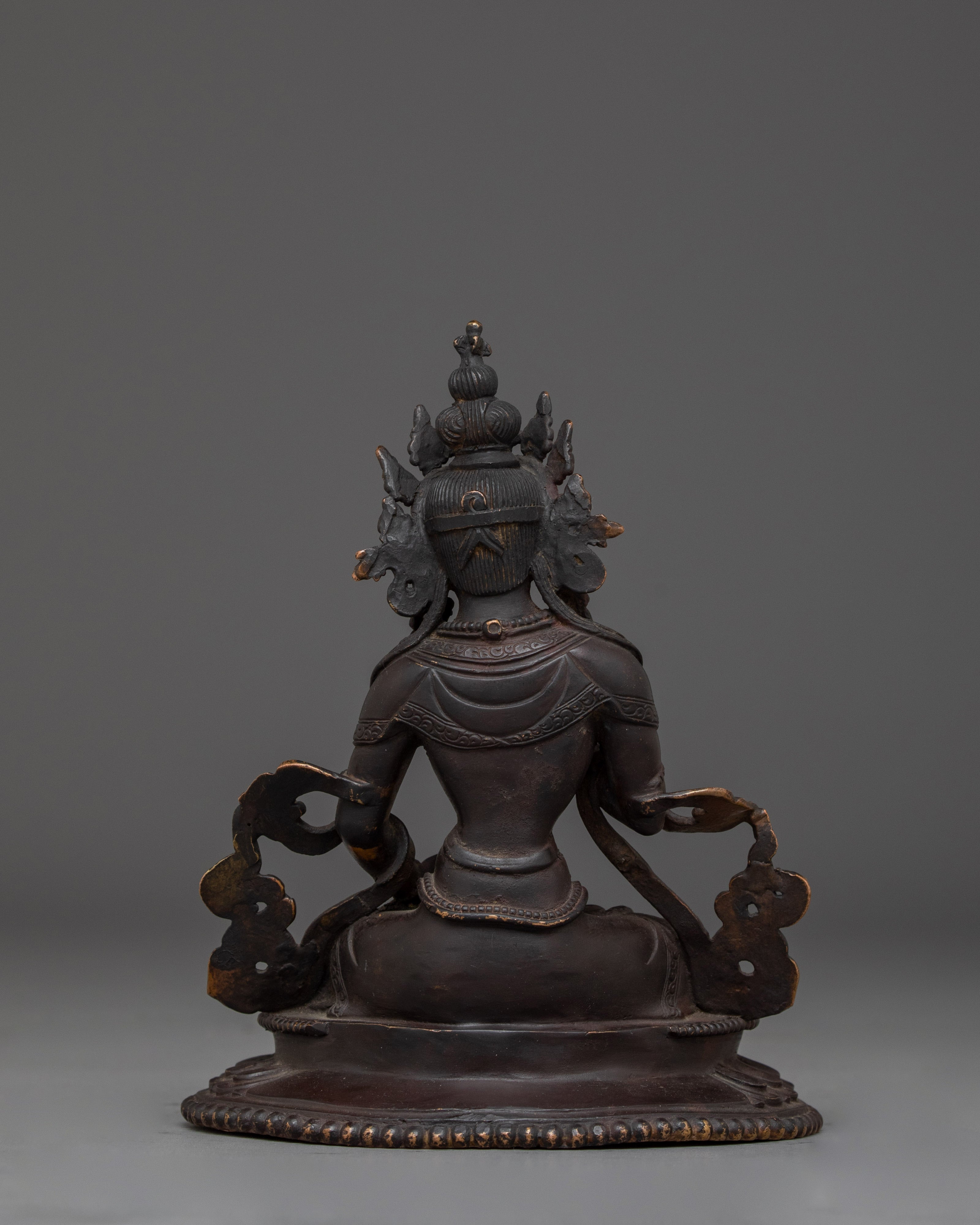 Vajrasattva Copper Statue for Meditation | Buddhist Deity Sculpture for Altar