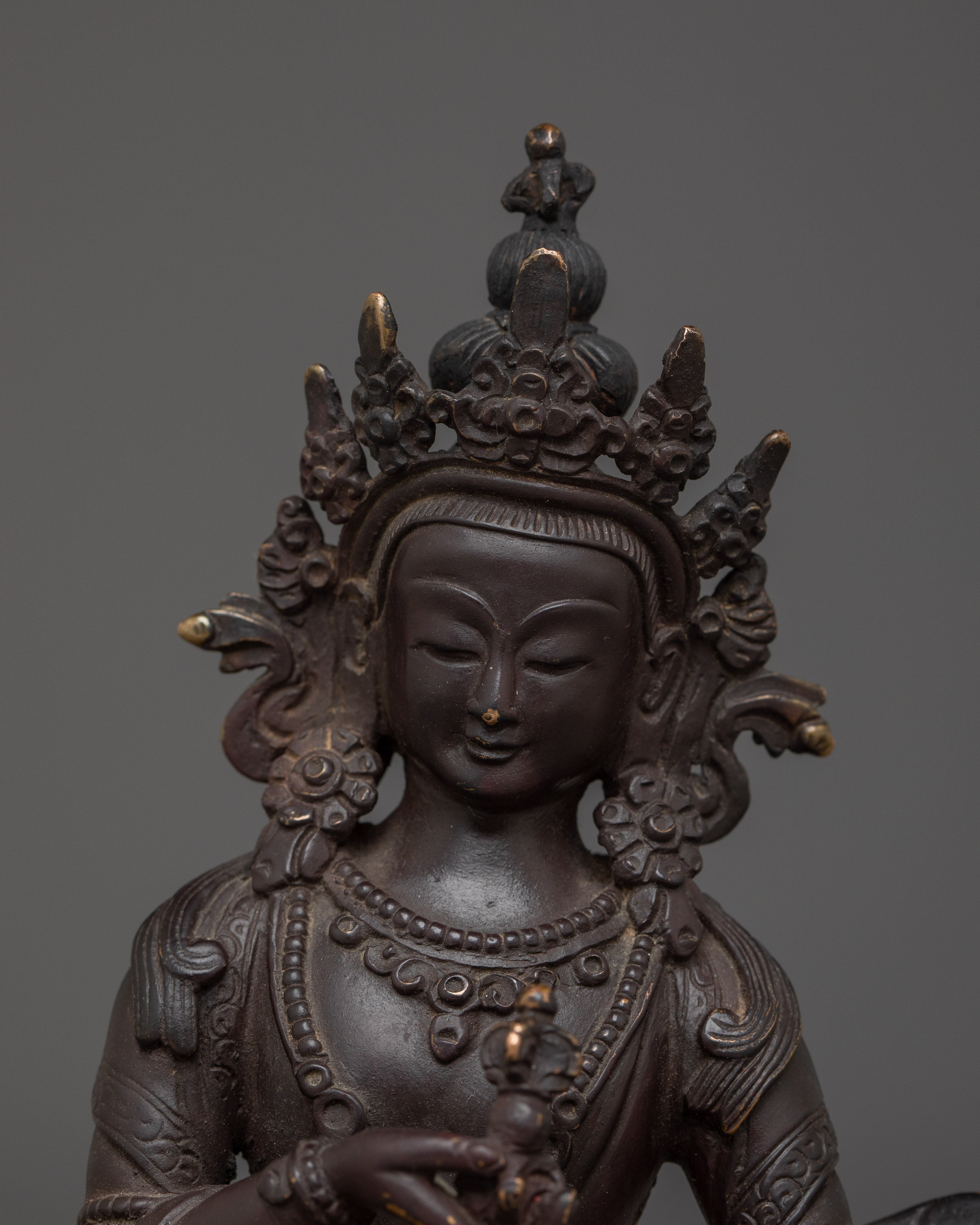 Vajrasattva Copper Statue for Meditation | Buddhist Deity Sculpture for Altar