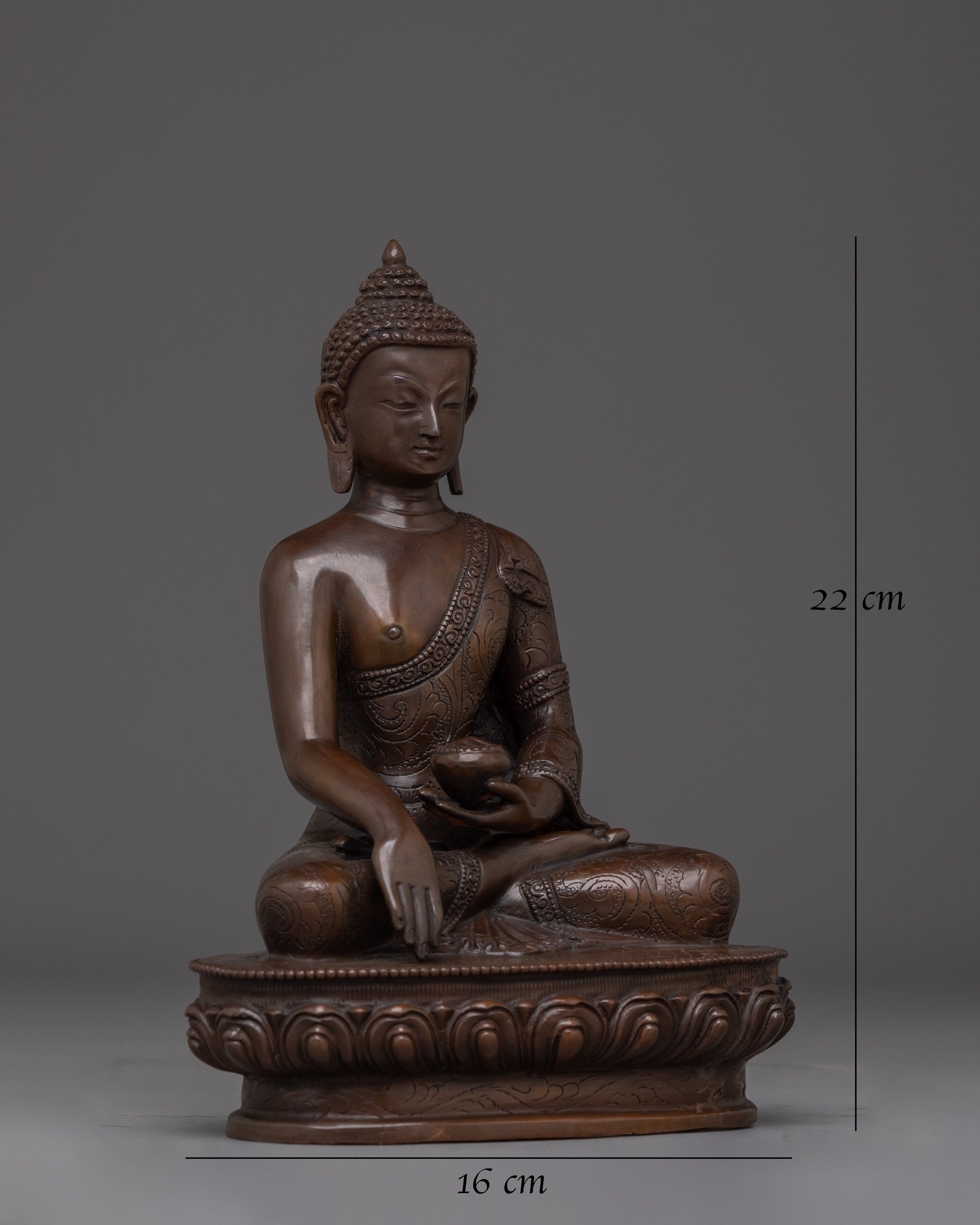 Shakyamuni Buddha Oxidized Copper Artwork