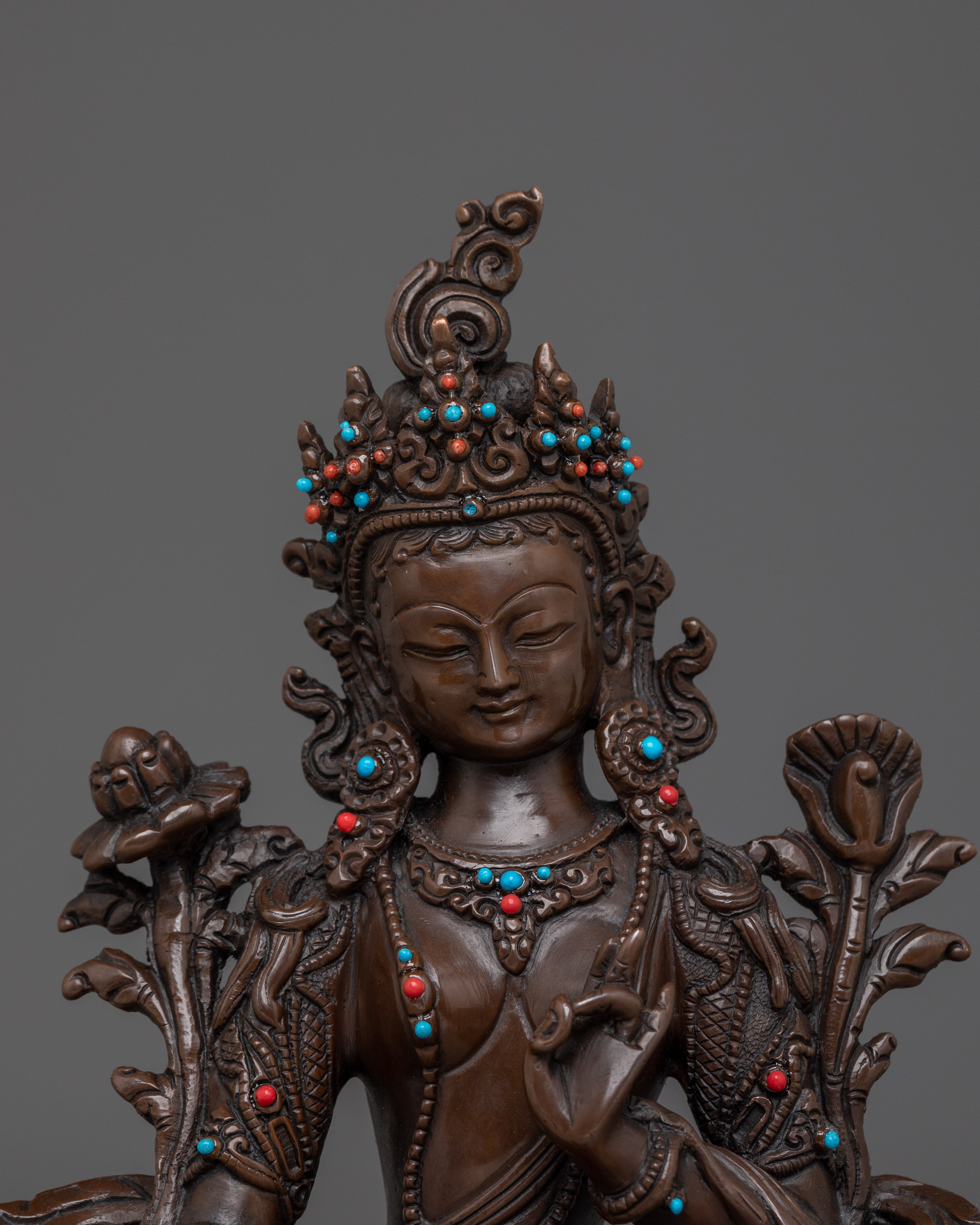 Green Tara Bodhisattva Handmade Artwork | Himalayan Shyama Tara Statue