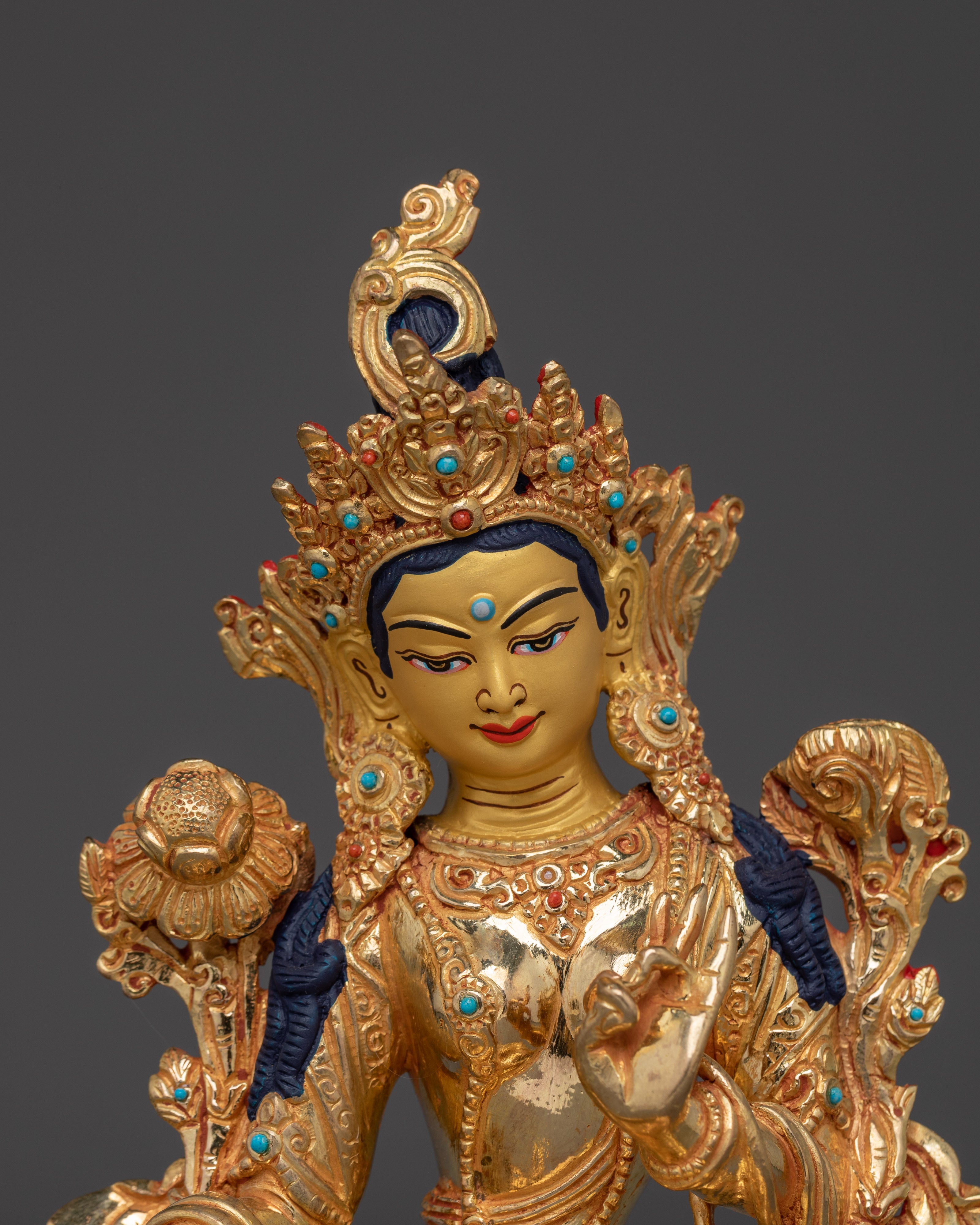 Shyama Tara Figurine - Mother of All Buddha | Majestic Green Tara Sculpture
