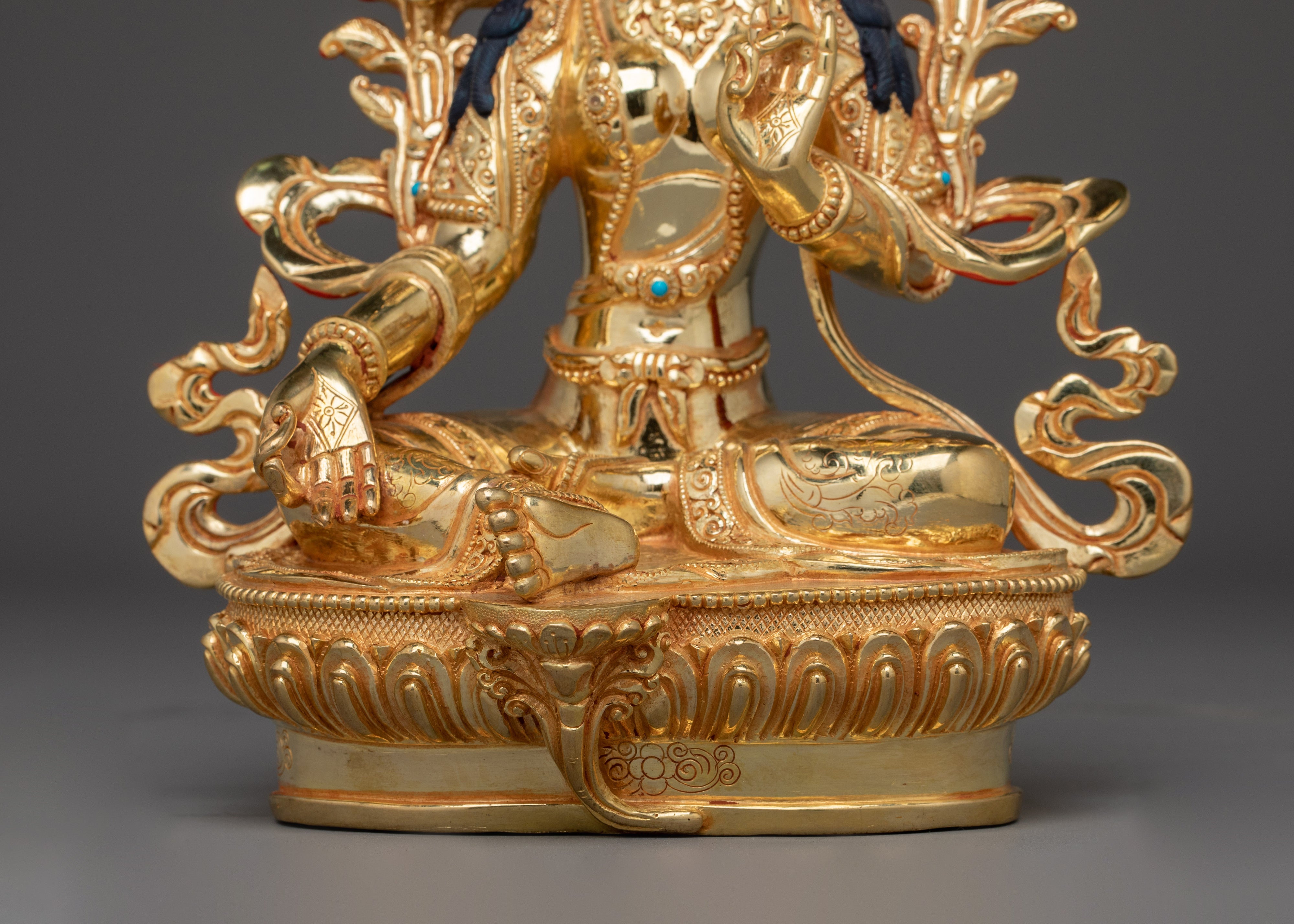 Shyama Tara Bodhisattva Handmade Artwork | Himalayan Green Tara Statue