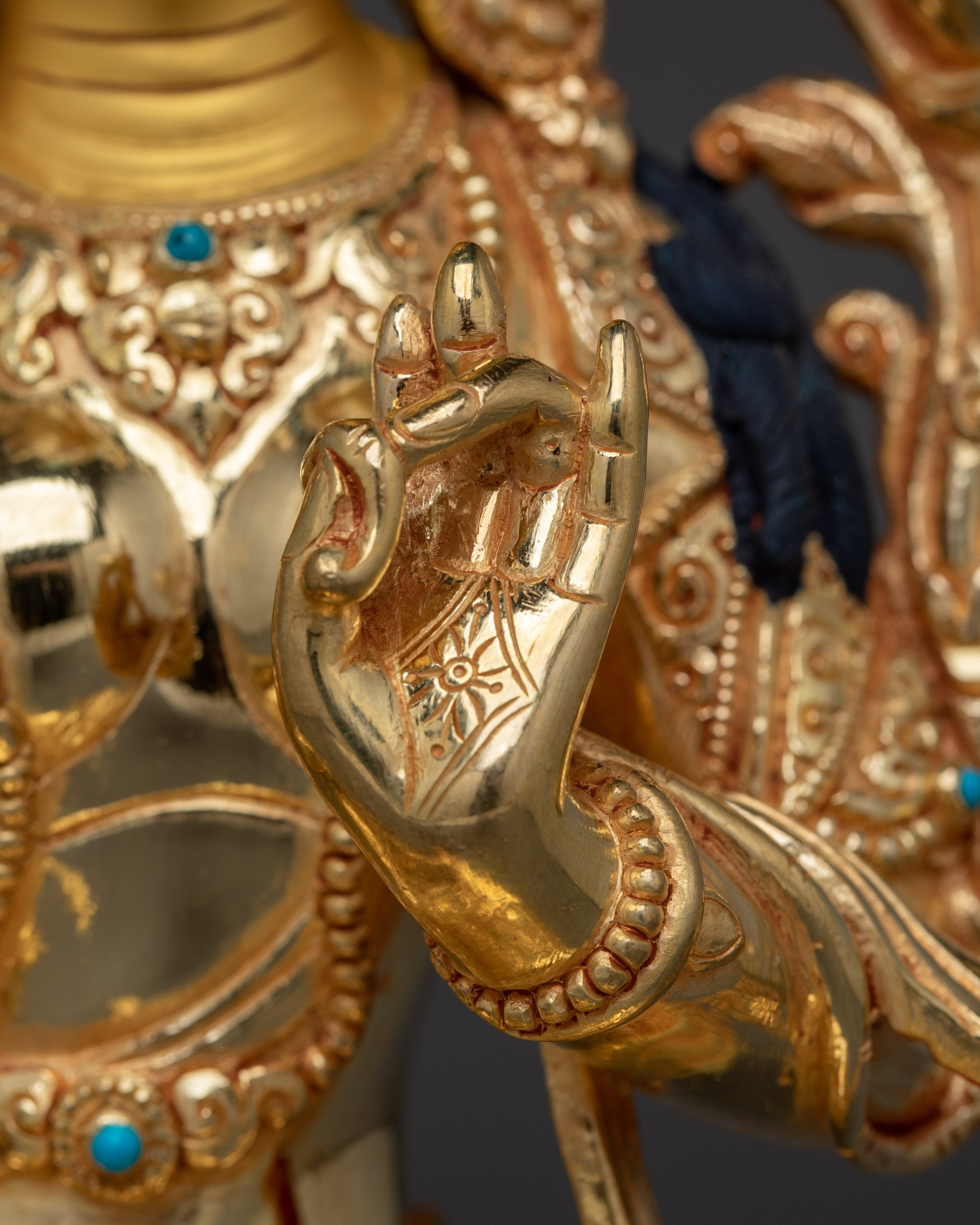 Shyama Tara Bodhisattva Handmade Artwork | Himalayan Green Tara Statue