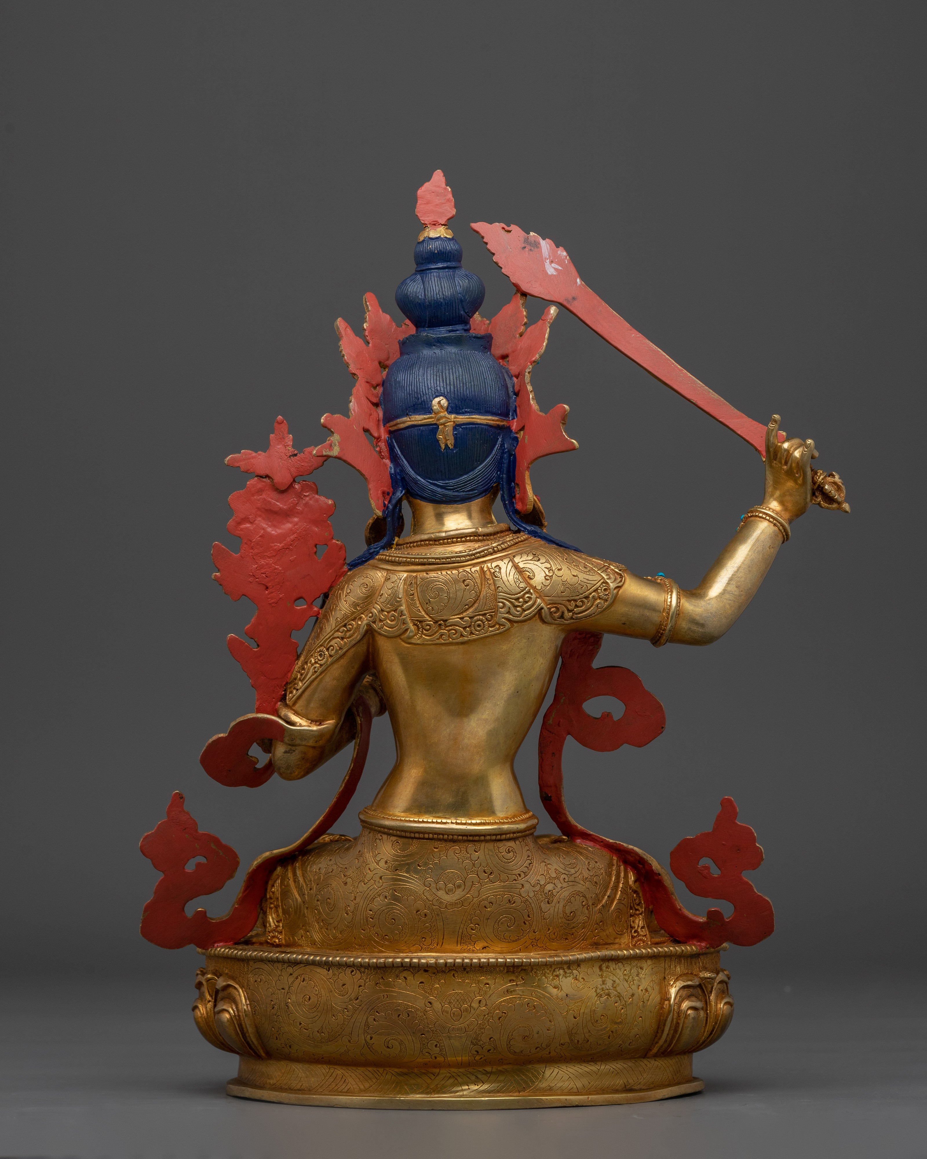 Enlightenment Deity Manjushri Sculpture | Sword-Wielding Wisdom Deity