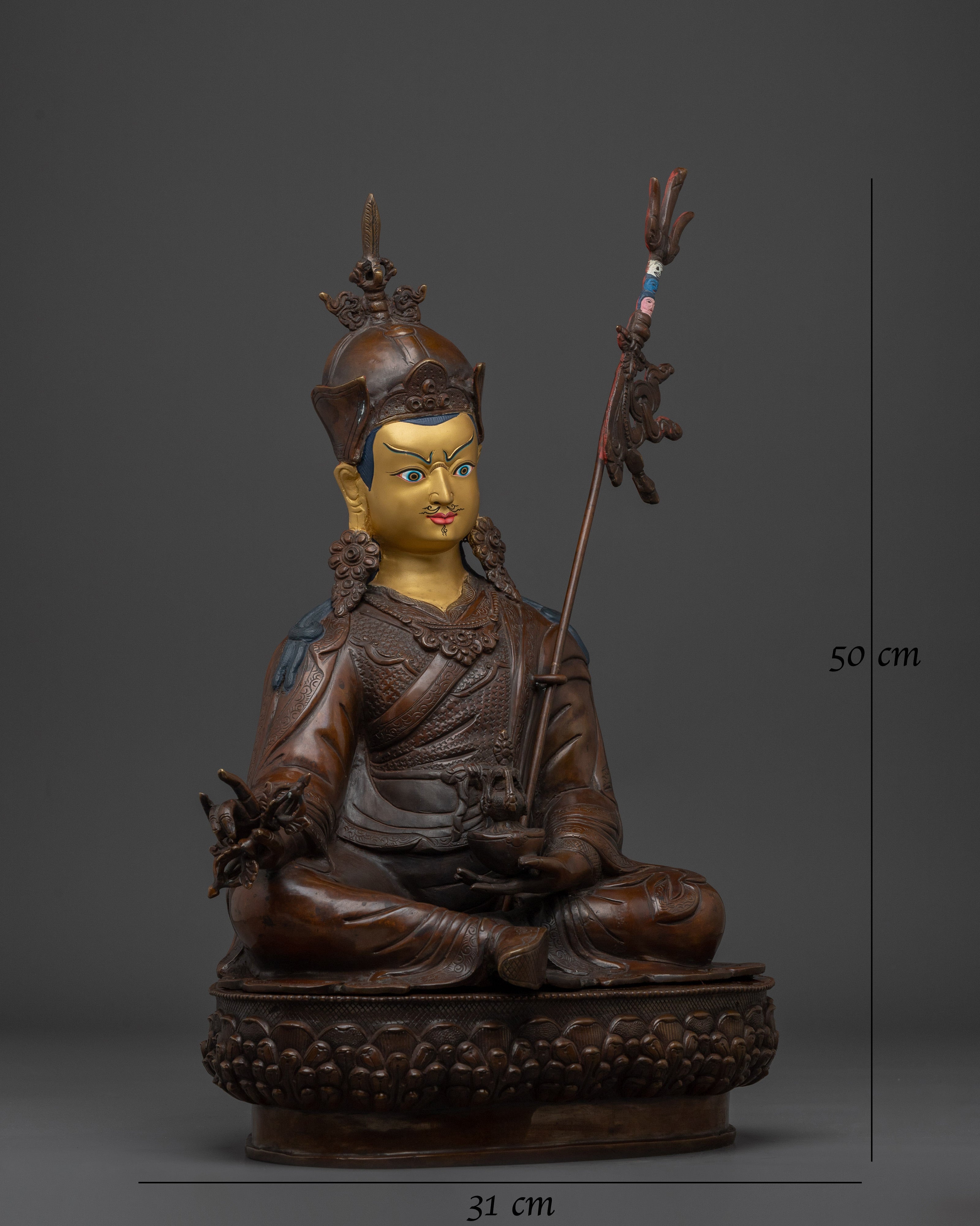 Enlightened Master Guru Rinpoche Statue | Padmasambhava Tibetan Tantric Master