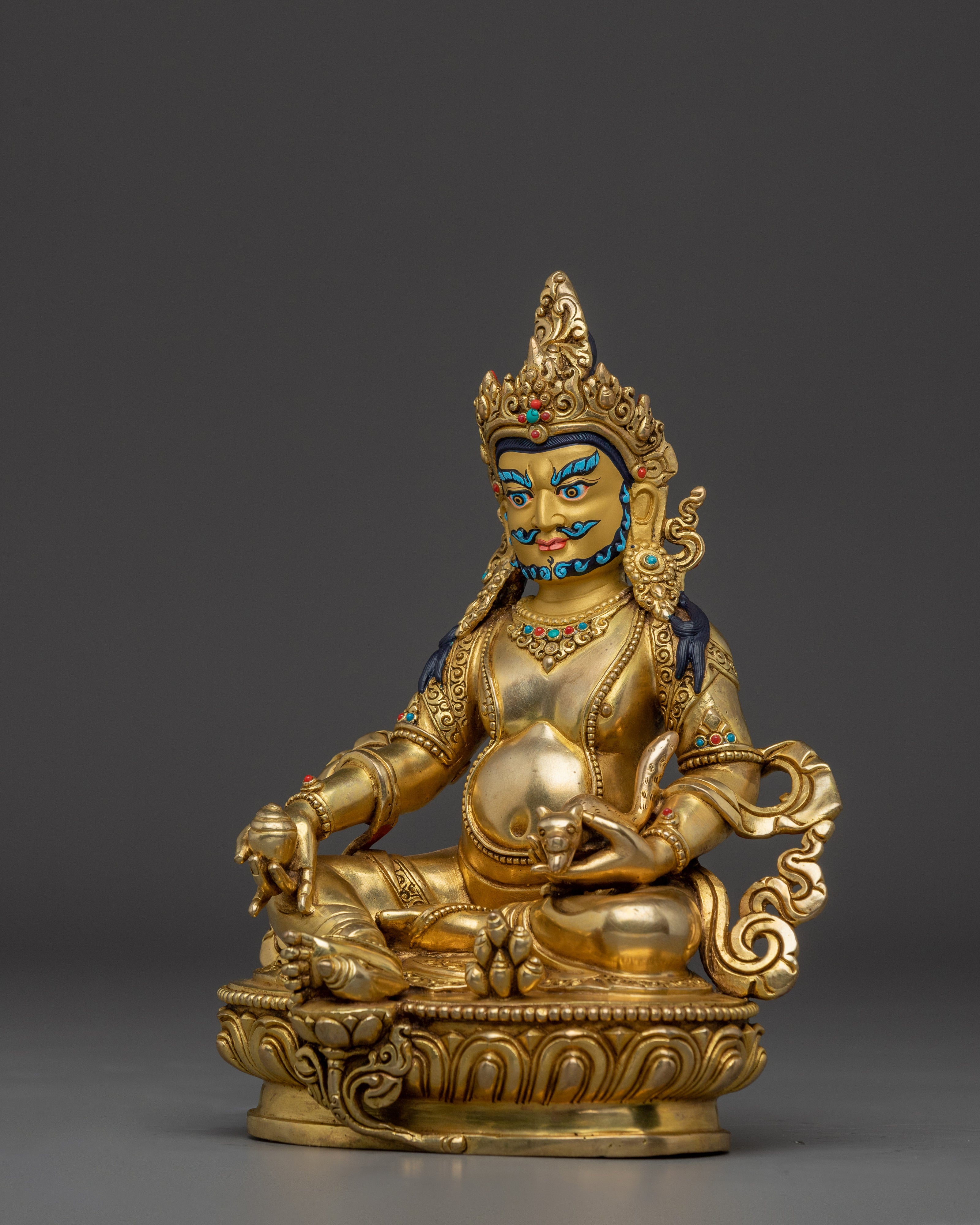 Dzambhala statue with a Copper Body | Buddha of Wealth and Prosperity