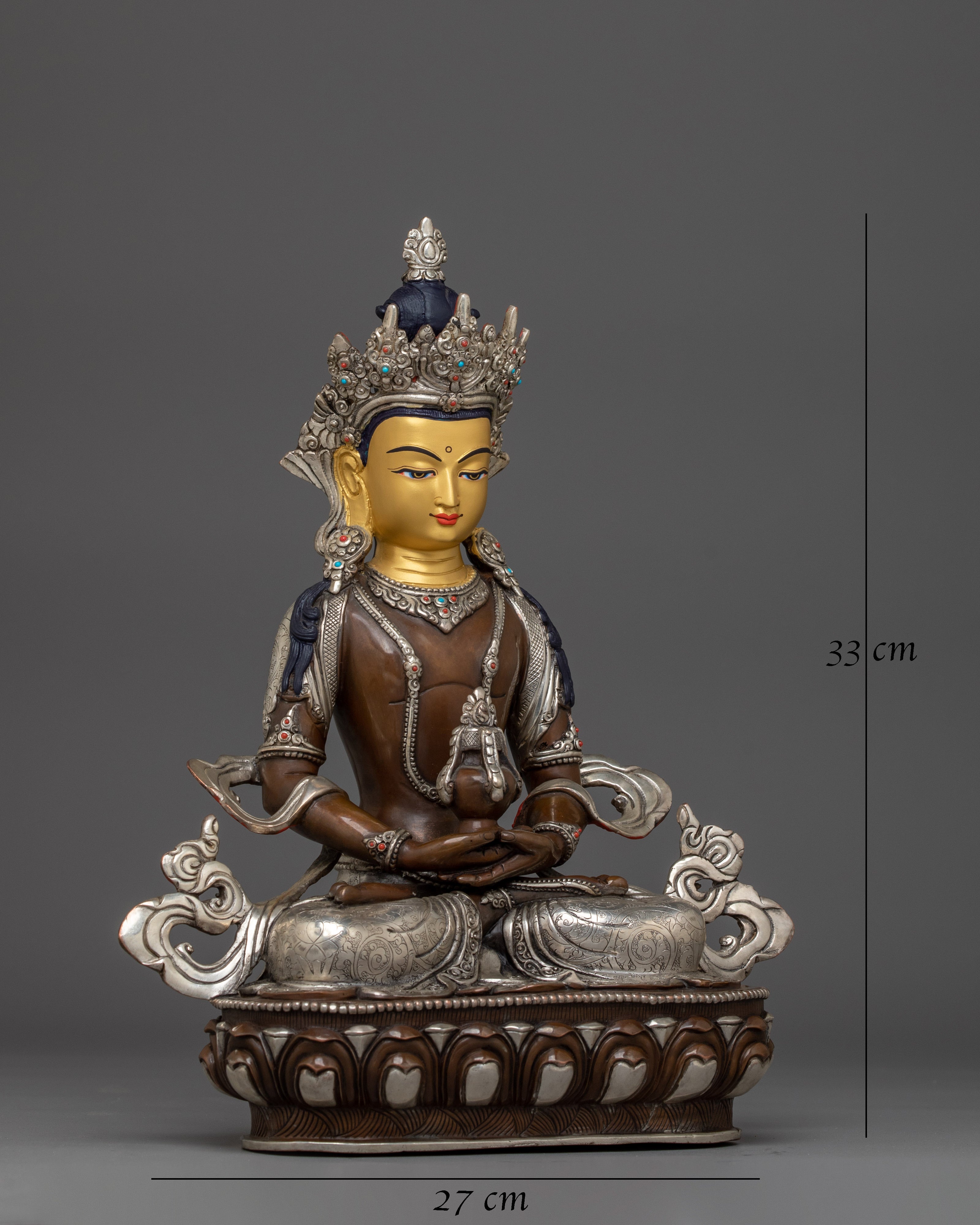 Handcrafted Amitayus Buddhist Copper Artwork