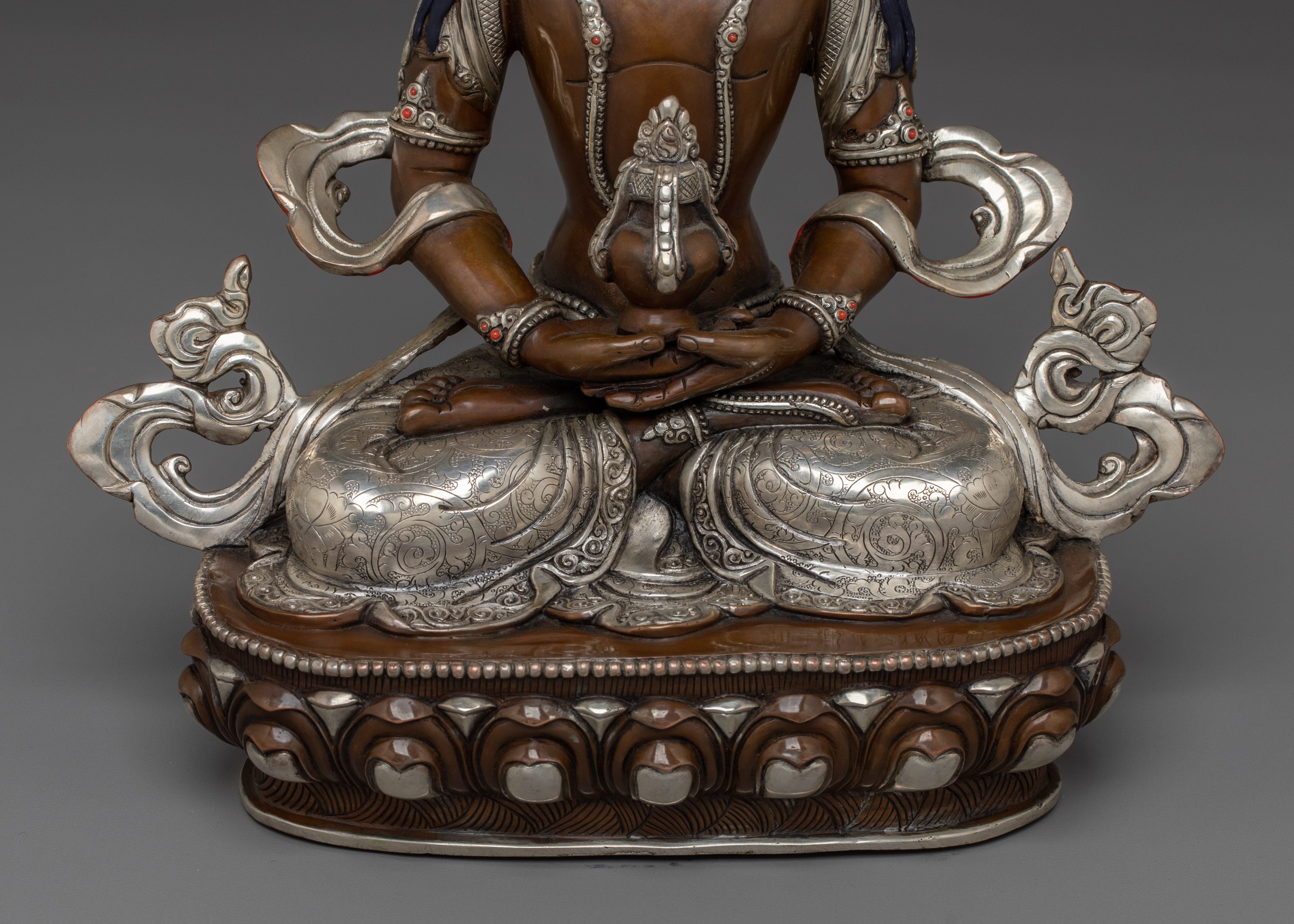 Handcrafted Amitayus Buddhist Copper Artwork | Spiritual Altar Decor for Meditation