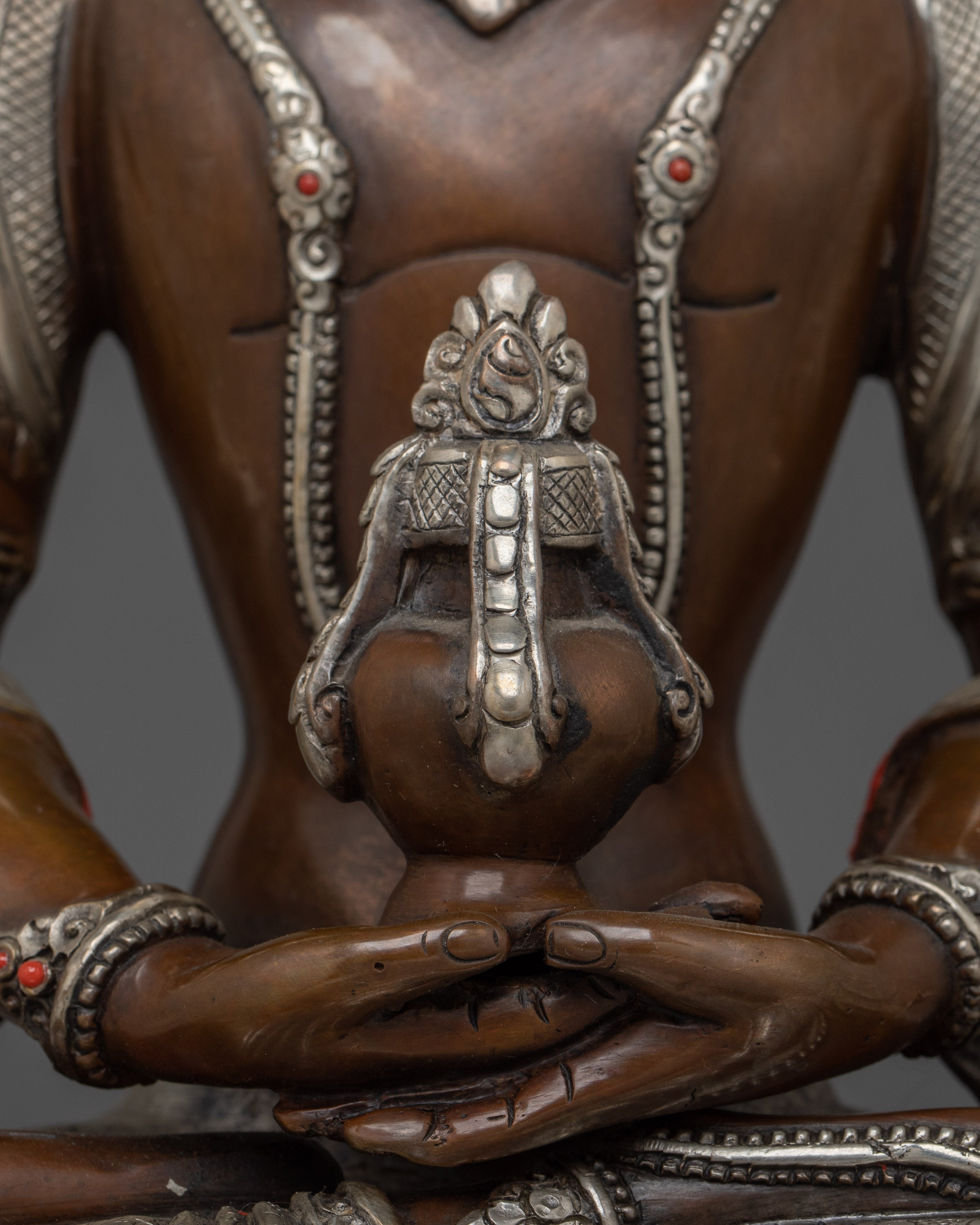 Handcrafted Amitayus Buddhist Copper Artwork | Spiritual Altar Decor for Meditation