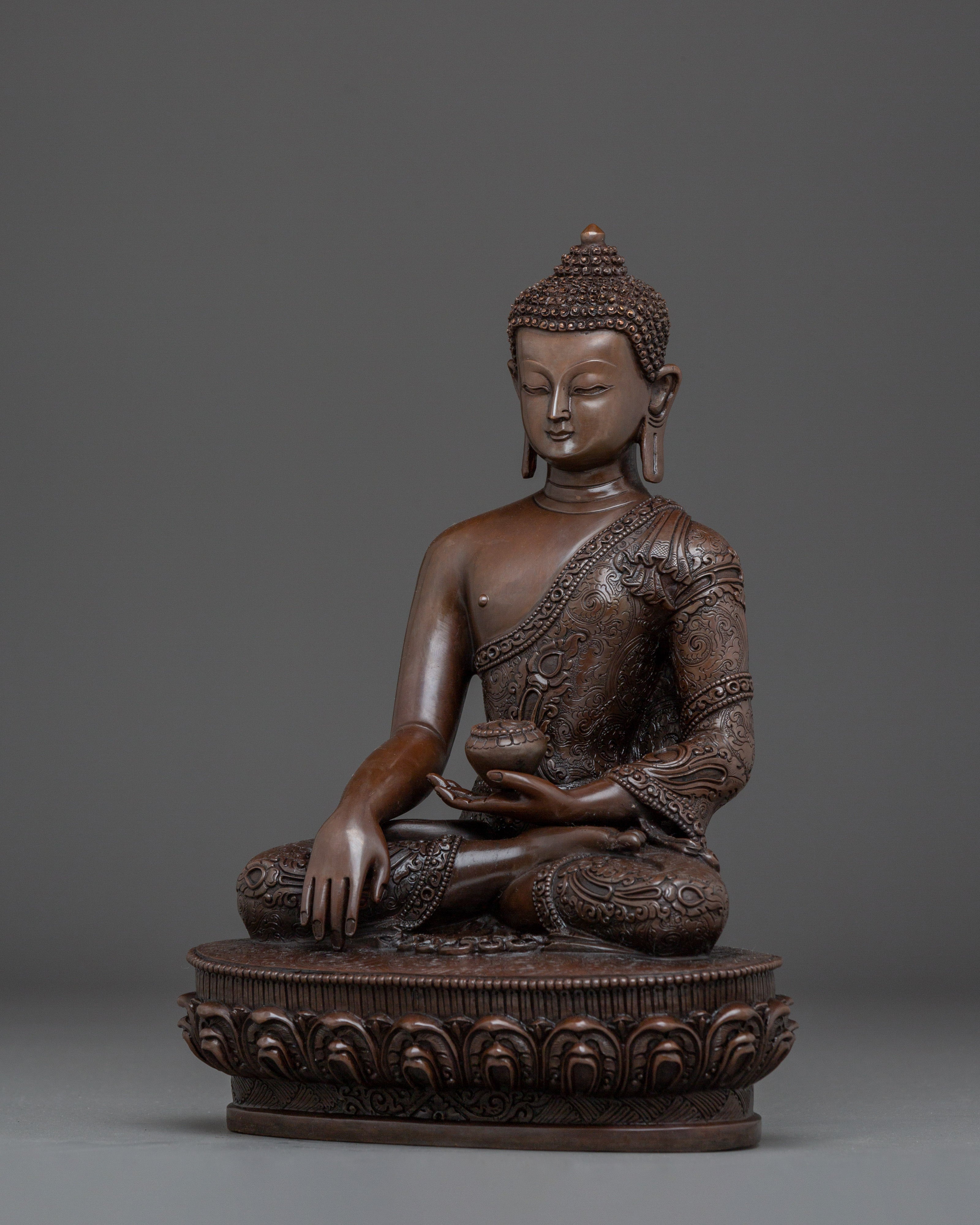 Brown Oxidized Shakyamuni Buddha Statue | Historical Gautama Buddha
