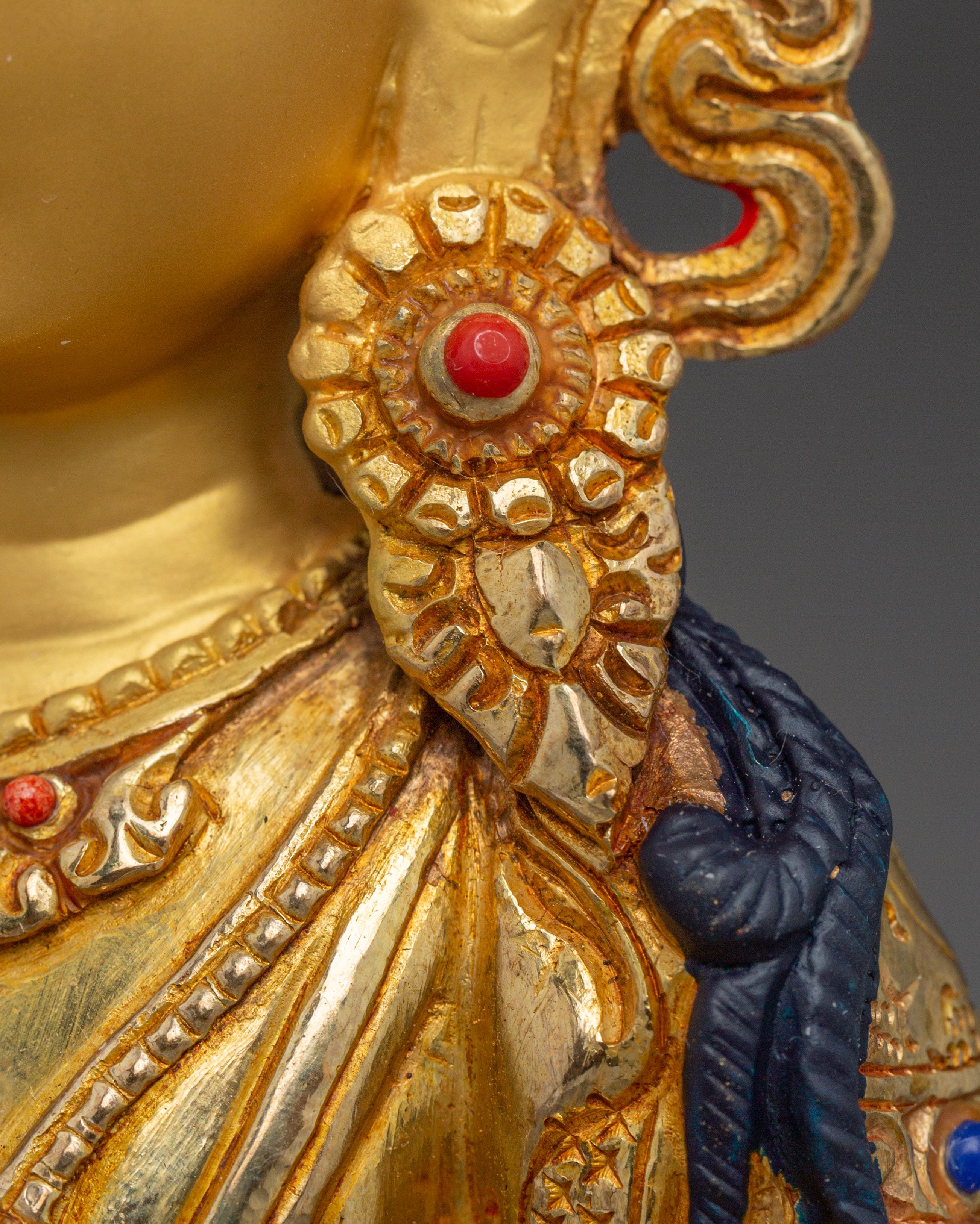Tibetan Gold Gilded Amitayus Statue | Longevity & Healing Decor