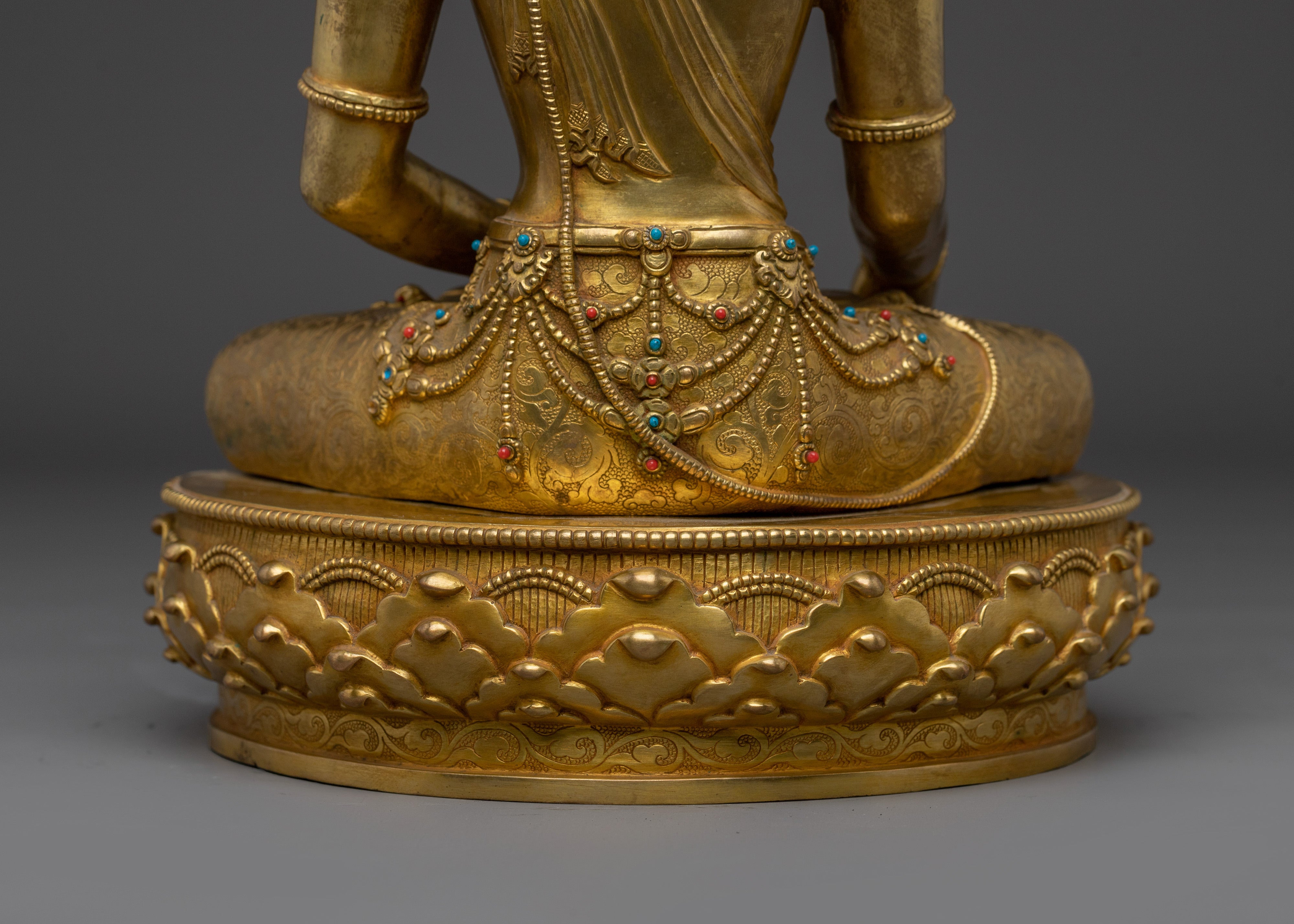 Gold Gilded Ratnasambhara Buddha Statue | Tibetan Buddha of Wealth and Abundance