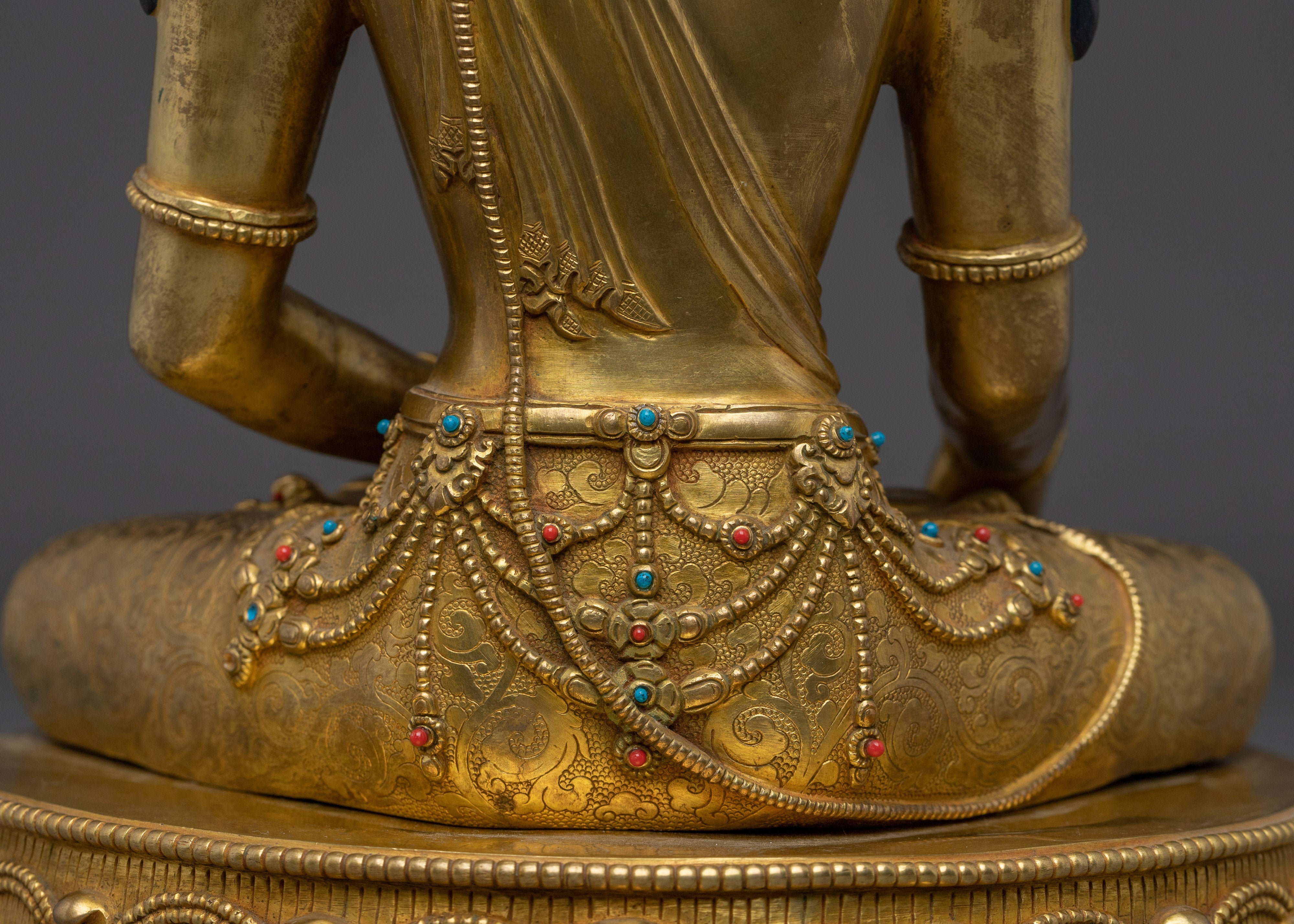 Gold Gilded Ratnasambhara Buddha Statue | Tibetan Buddha of Wealth and Abundance