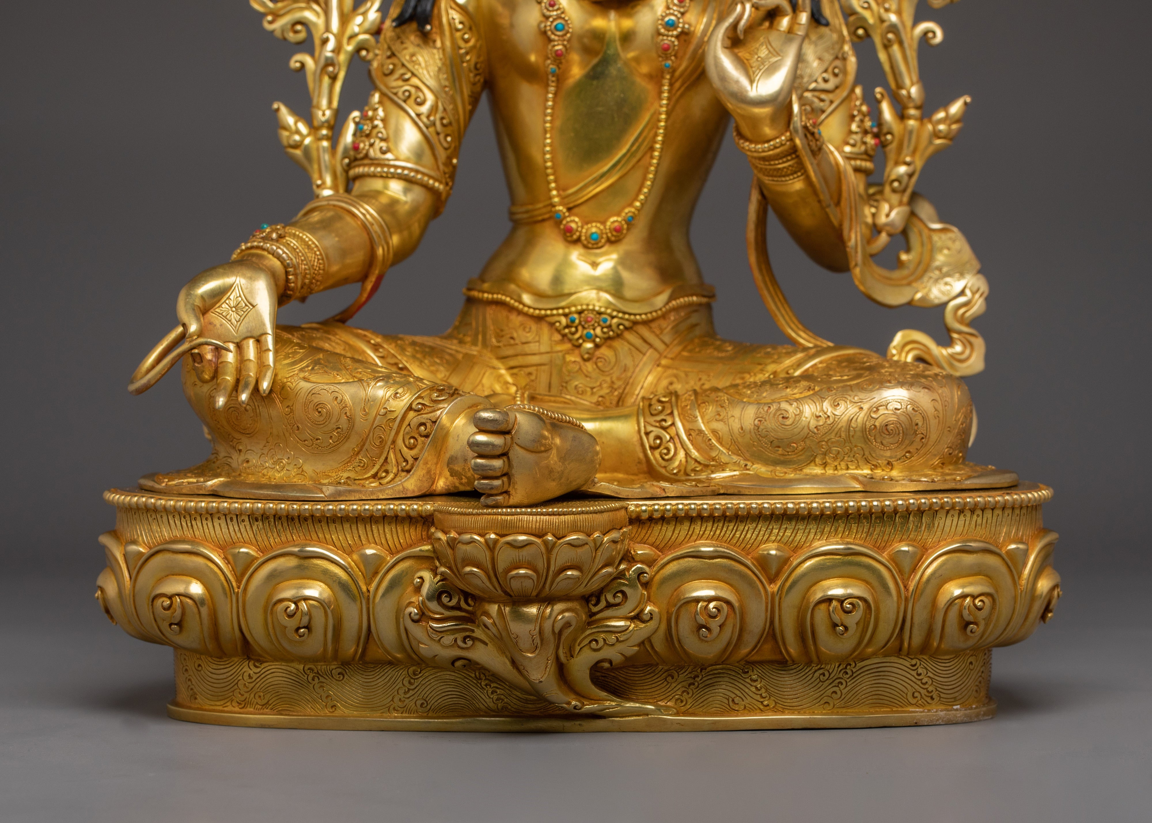 Handcrafted Buddhist Green Tara Art | Compassionate Goddess