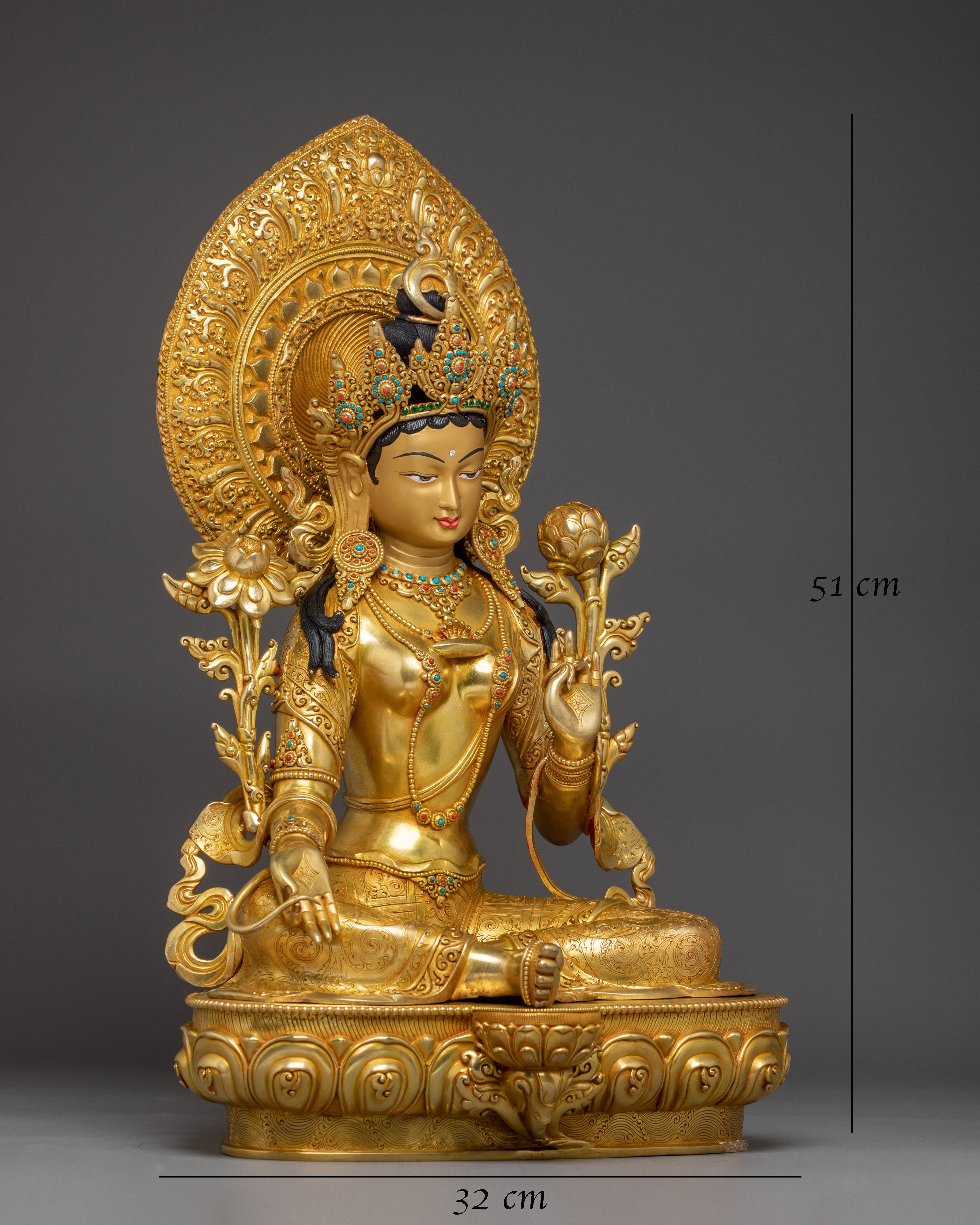 Handcrafted Buddhist Green Tara Art