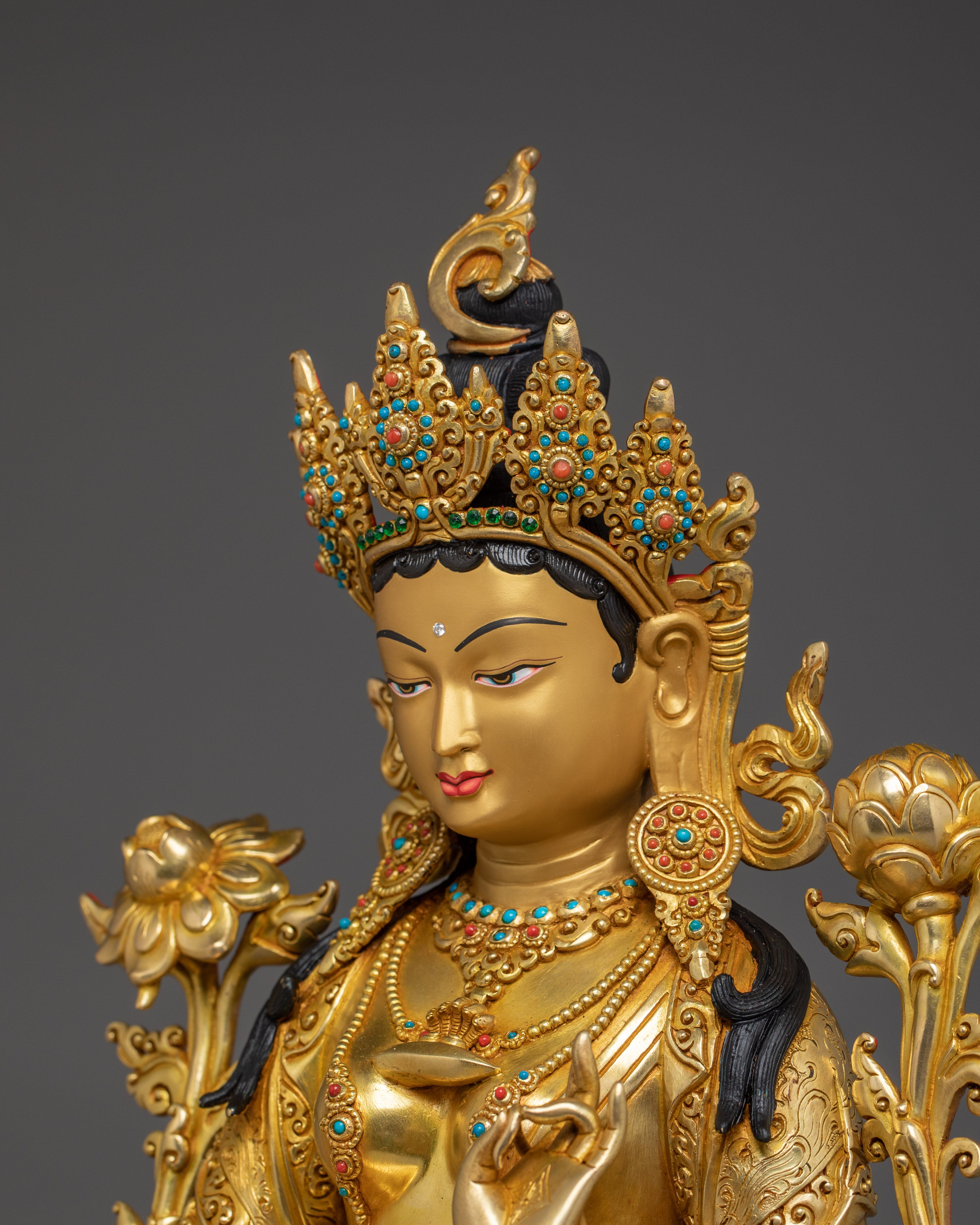 Handcrafted Buddhist Green Tara Art | Compassionate Goddess