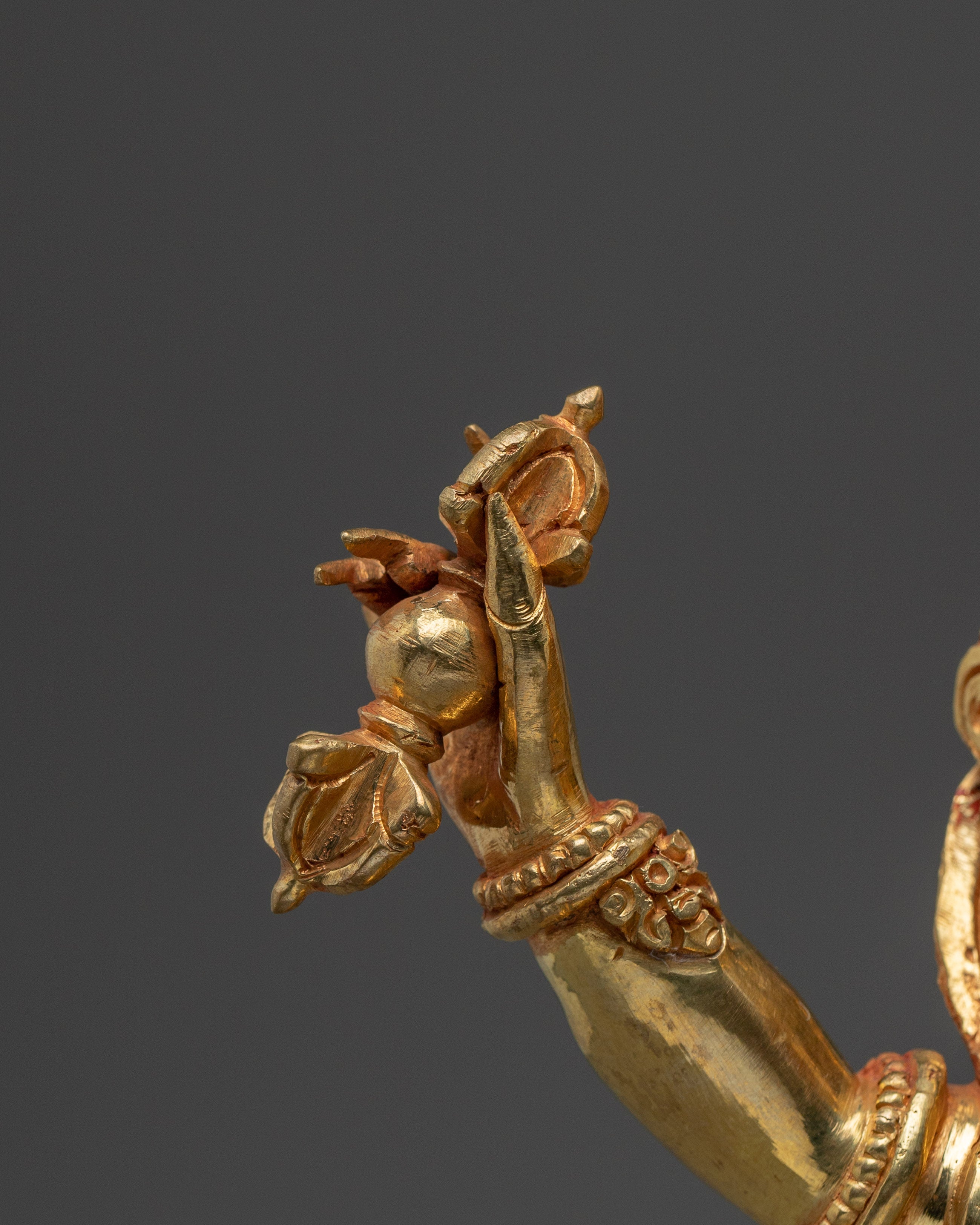 Handcrafted Vajrapani Copper and Gold Statue | Perfect for Spiritual Practice