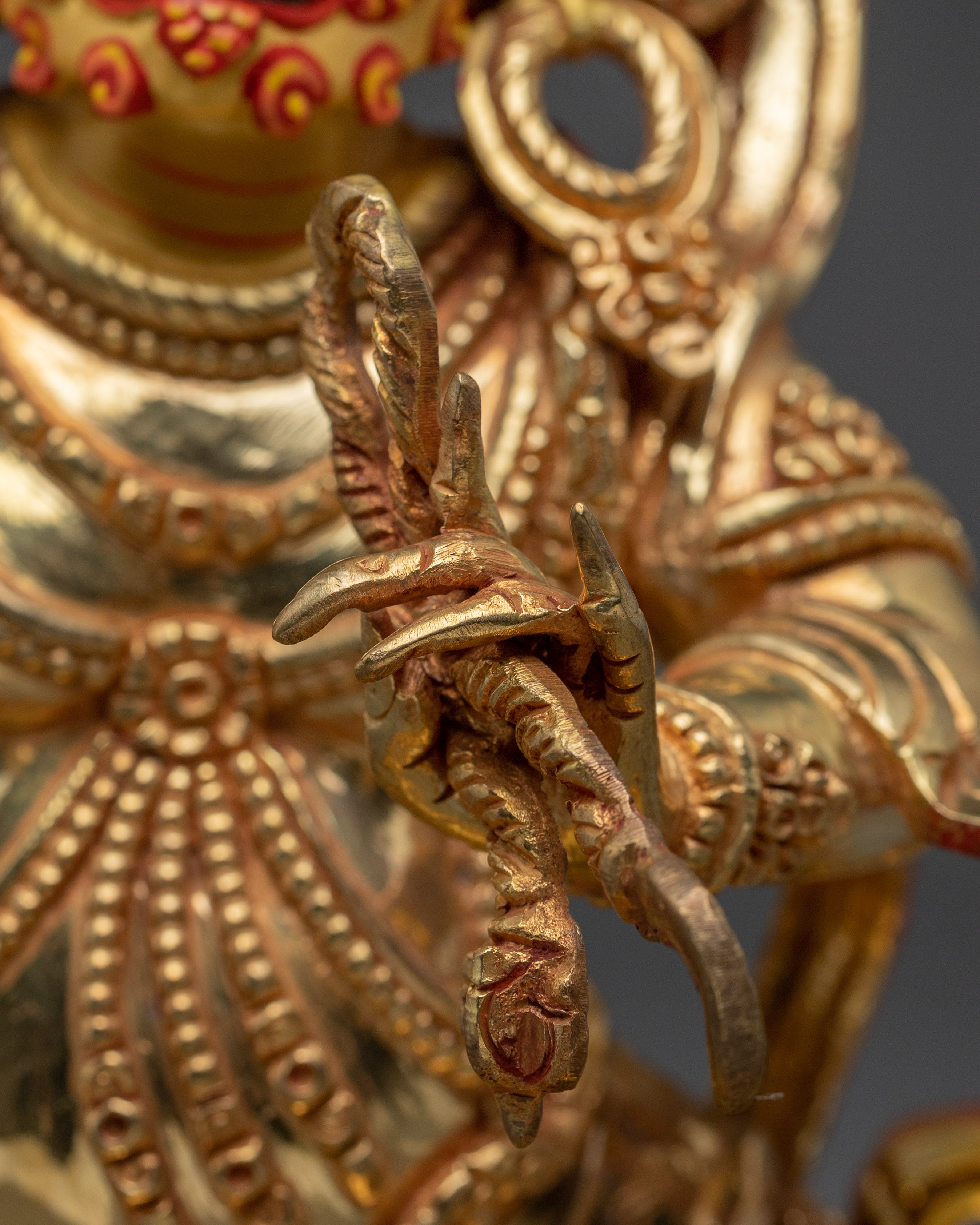 Handcrafted Vajrapani Copper and Gold Statue | Perfect for Spiritual Practice