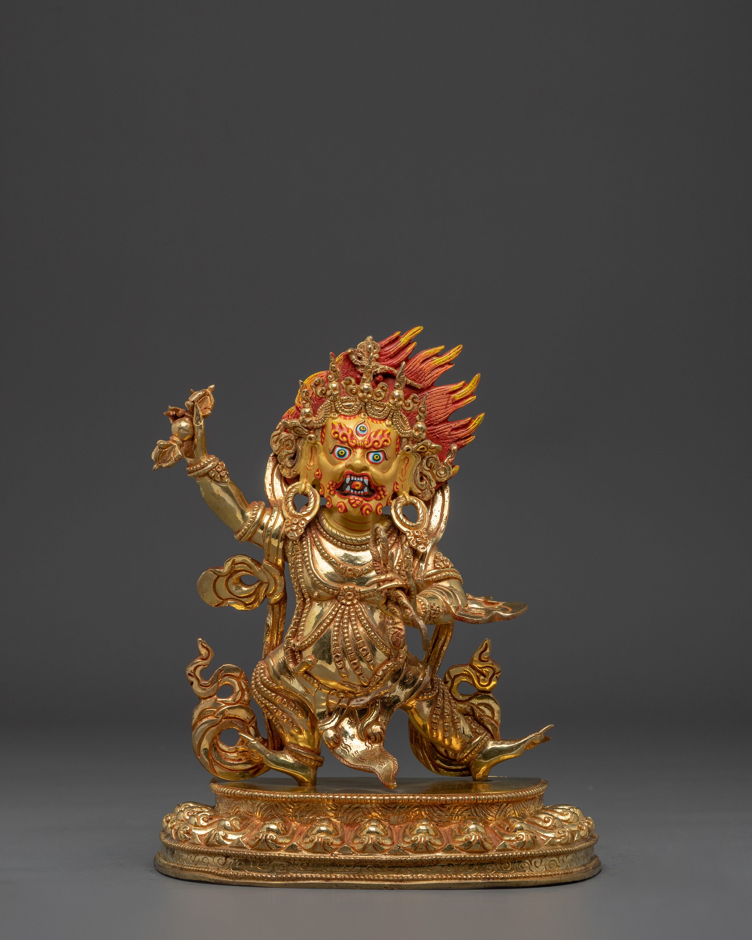 Handcrafted Vajrapani Copper and Gold Statue | Perfect for Spiritual Practice