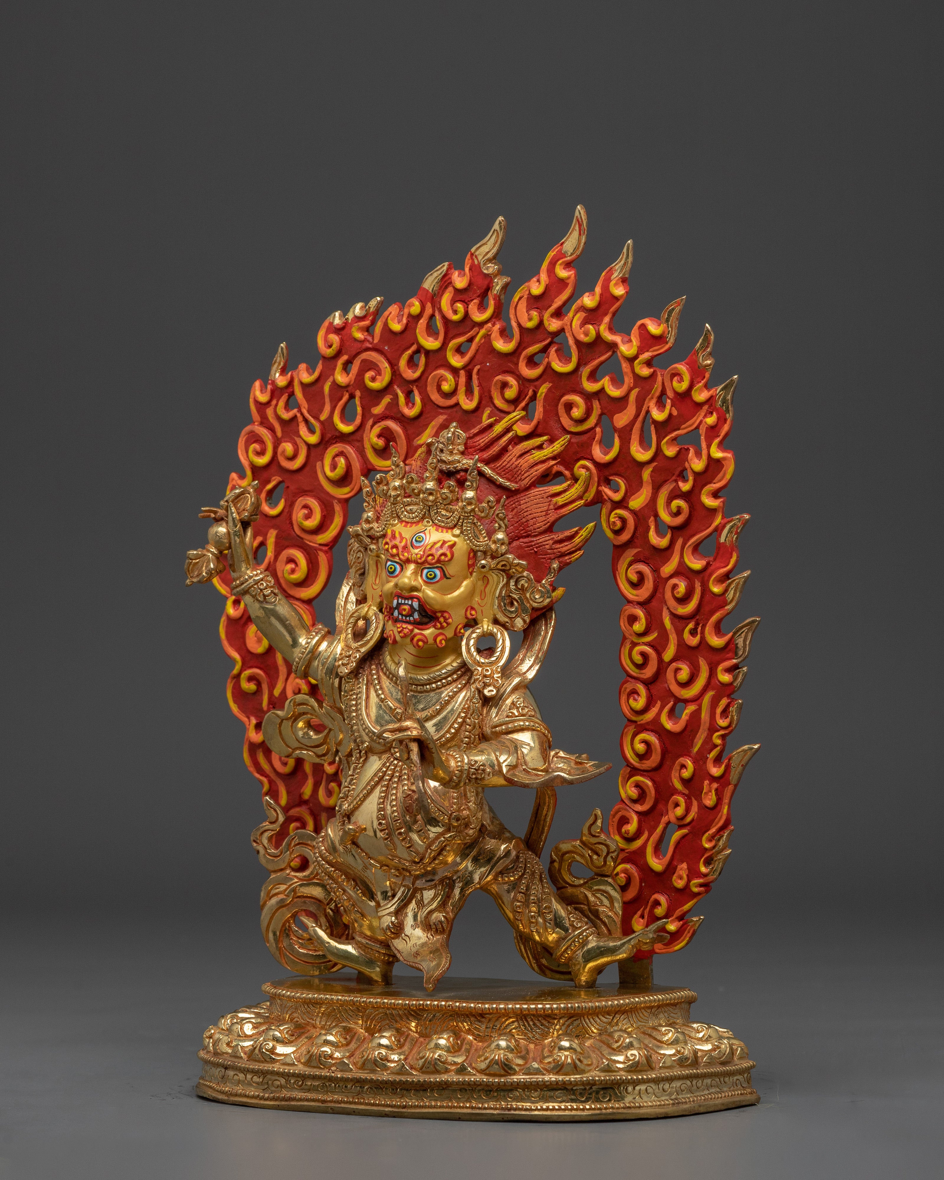 Handcrafted Vajrapani Copper and Gold Statue | Perfect for Spiritual Practice